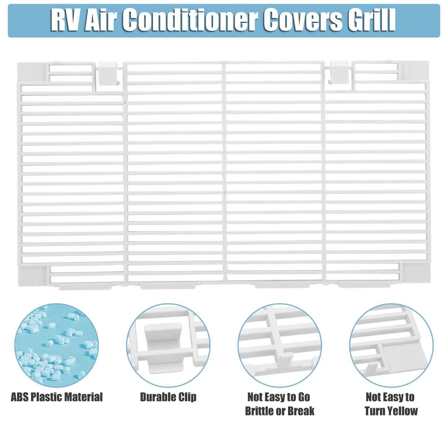 6 PCS RV Air Conditioner Cover Kit - A/C Ducted Air Grille with 5PCS Replacement Air Filter Pads, Fits Dometic 3104928.019 Air Conditioner