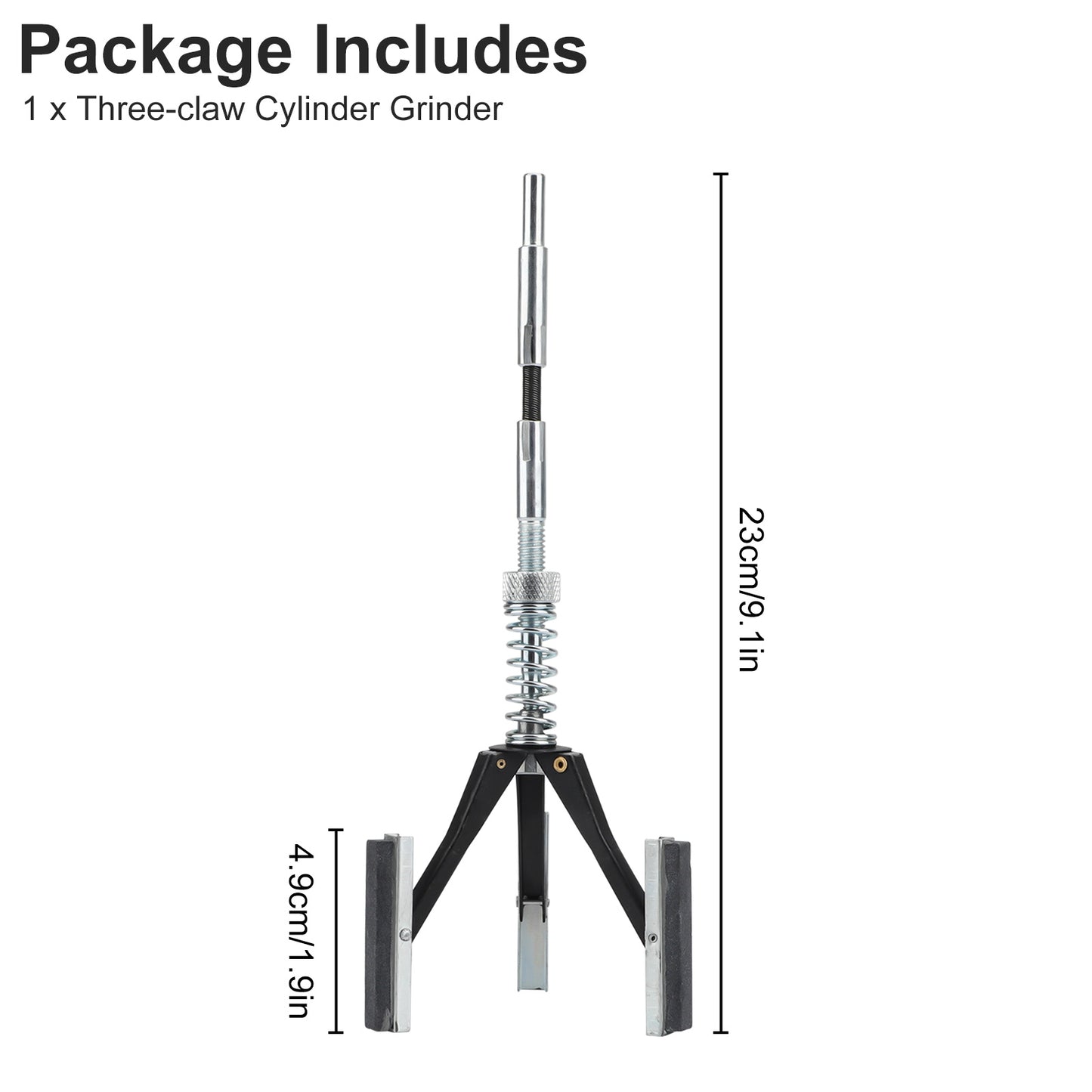 Car Engine Cylinder Hone Tool - 2 Inch, 3-Stone Design, AHoning Range 1-1/4'' to 3-1/2'',Ideal for Small Engines