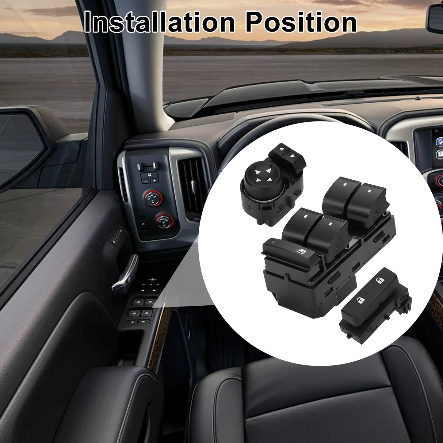 Complete Driver Side Power Window Switch Control Assembly - Power Window, Door Lock & Mirror Switch for 2007-2014 Chevrolet Silverado & GMC Sierra 2009-2015 Chevy Traverse 2008 HHR