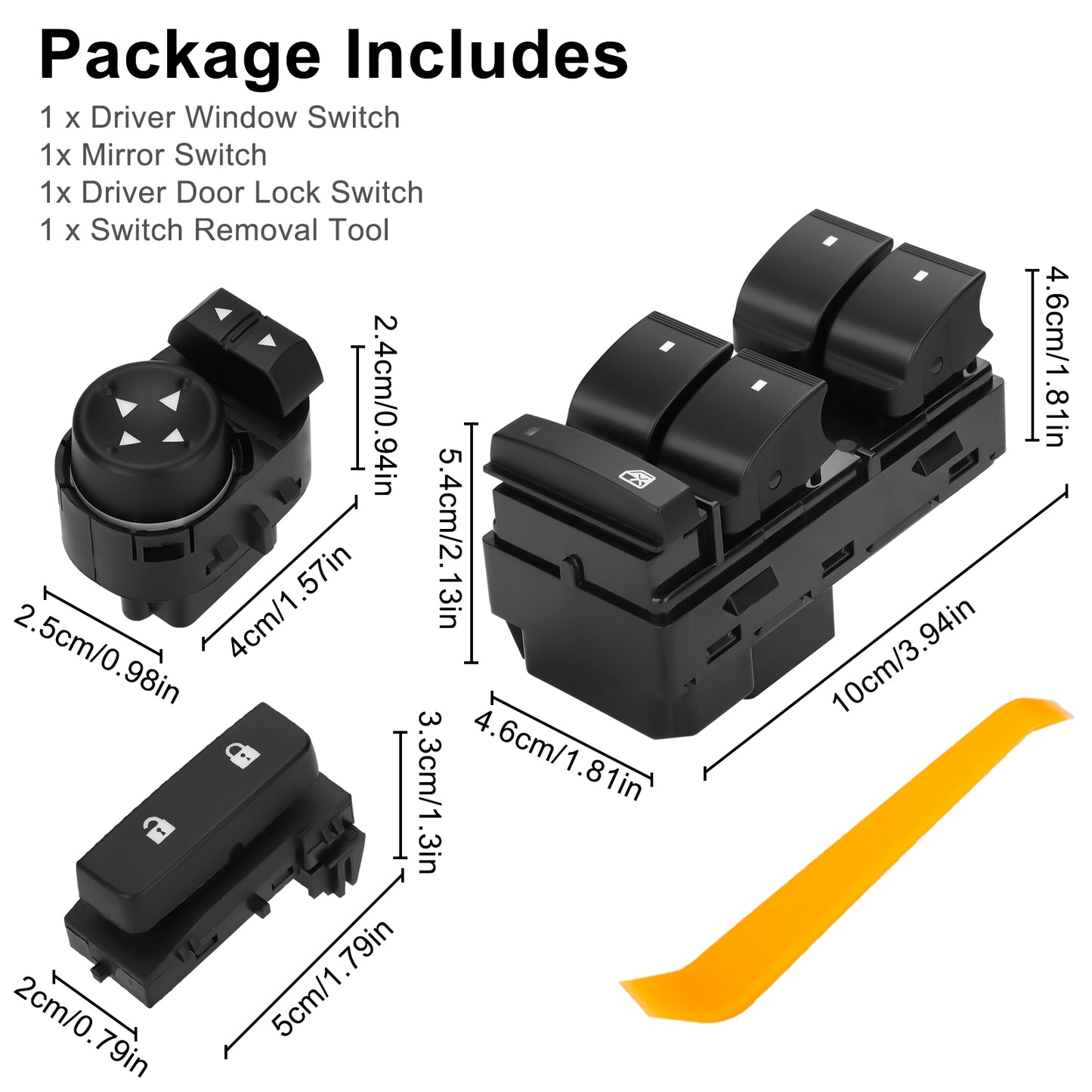 Complete Driver Side Power Window Switch Control Assembly - Power Window, Door Lock & Mirror Switch for 2007-2014 Chevrolet Silverado & GMC Sierra 2009-2015 Chevy Traverse 2008 HHR