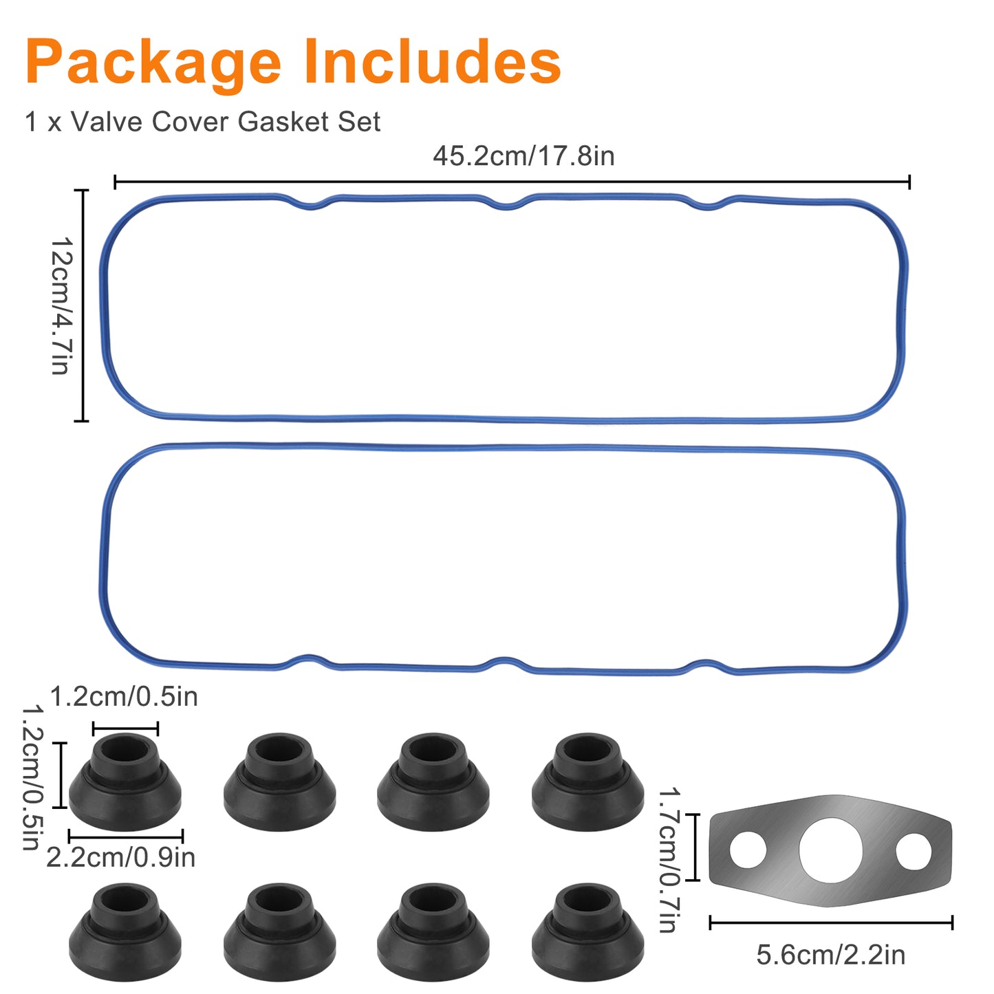 12637683 VS50504R1 Valve Cover Gasket Set - Car Engine Valve Cover Gasket Kit Compatible for Chevrolet Silverado Suburban,Tightly Sealing Car Accessories