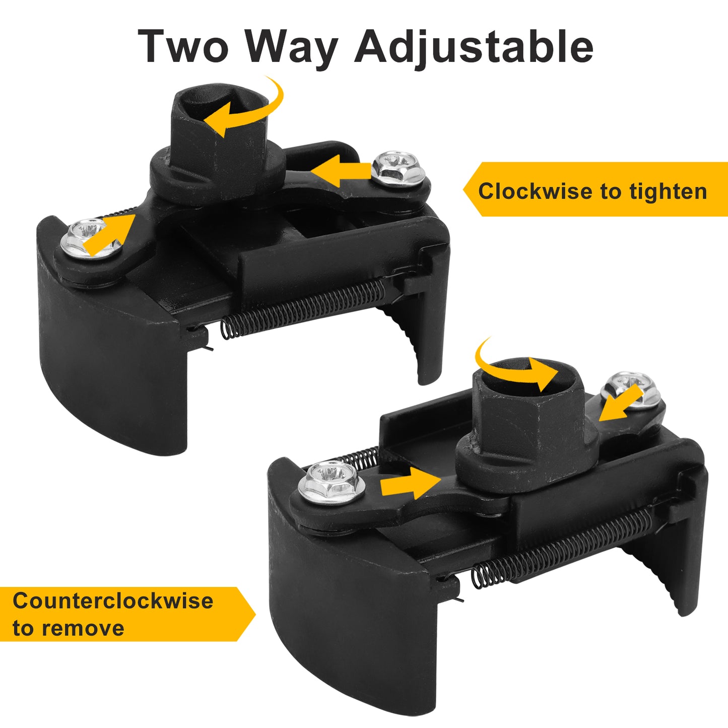 Universal Adjustable Oil Filter Wrench - Adjustable 2.36" to 3.15" Range,1/2 Inch Drive Oil Fuel Filter Wrench Remover Removal Tool Auto Repair Tool