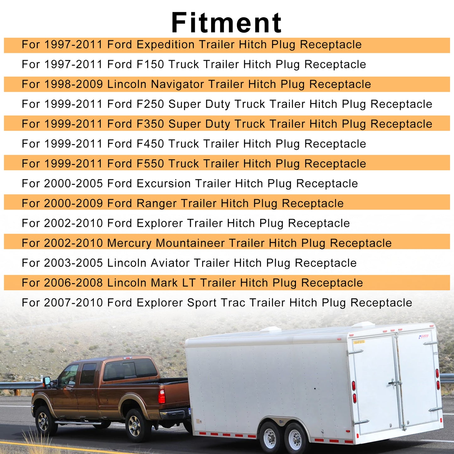 7 Way Trailer Tow Connector Plug - 7 Way Trailer Plug Adapter fit for Ford and GM vehicles with a USCAR socket,car Accessories