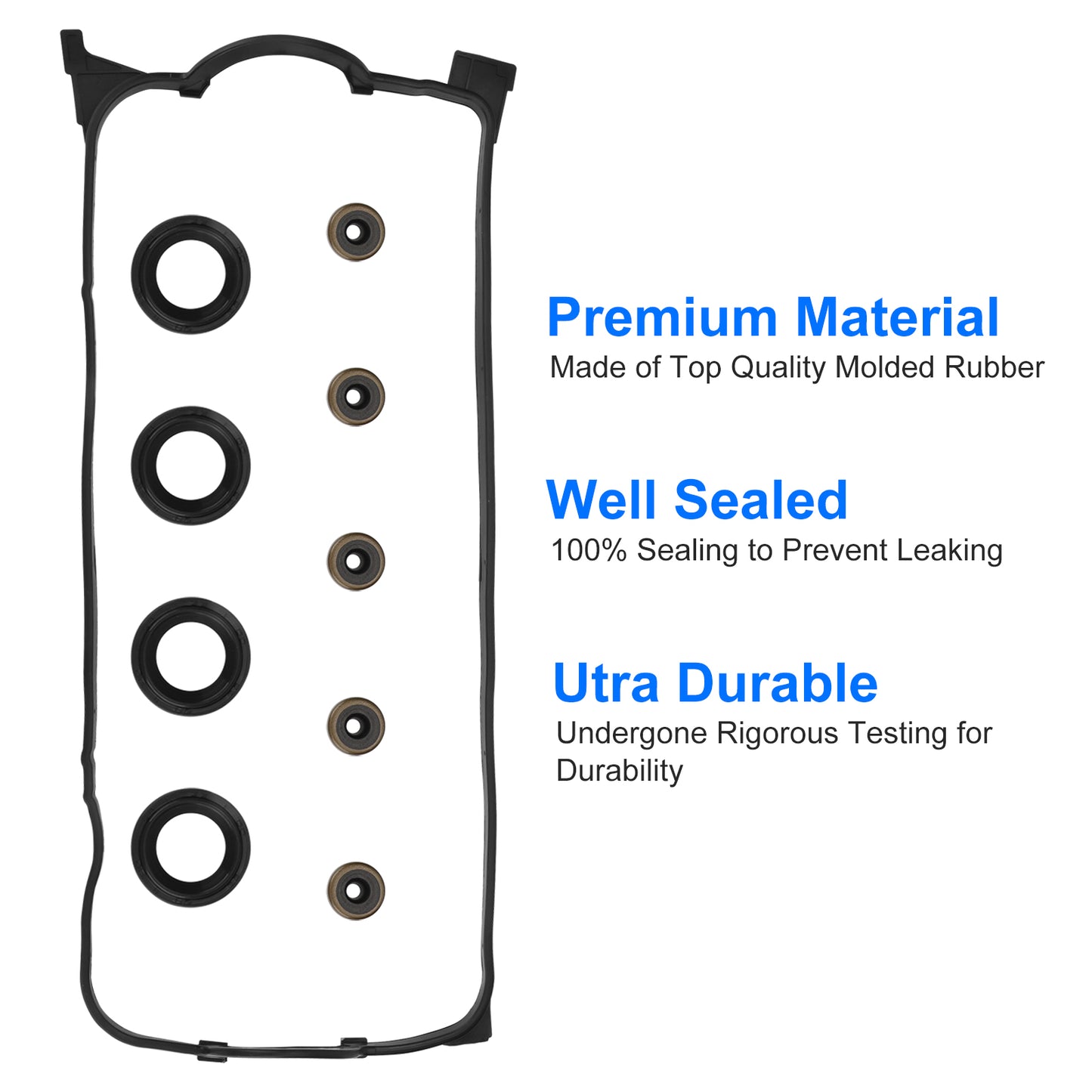 VS50499R Valve Cover Gasket Set - Compatible with 1992-2000 EL Honda Civic Del Sol Si/S/Si VX CX DX LX VP GX HX Ex Si 1.6L L4 SOHC 16V VC4029 VS50500R 12341P08000