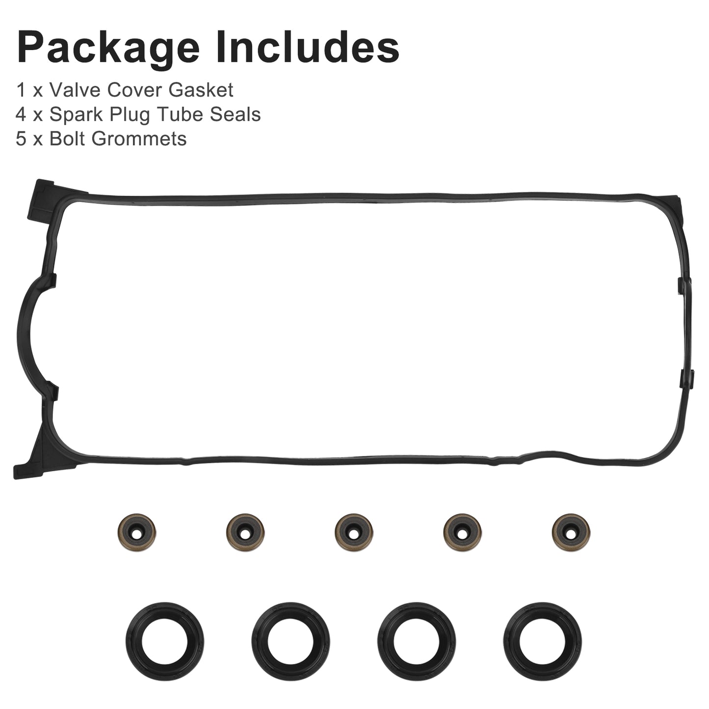 VS50499R Valve Cover Gasket Set - Compatible with 1992-2000 EL Honda Civic Del Sol Si/S/Si VX CX DX LX VP GX HX Ex Si 1.6L L4 SOHC 16V VC4029 VS50500R 12341P08000