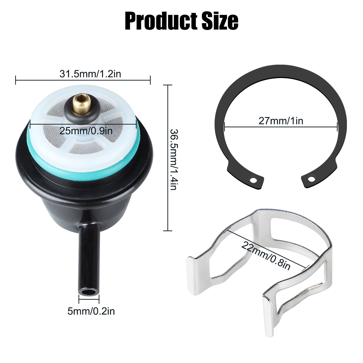 Car Fuel Pressure Regulator Kit - Stable Performance, High Temperature Resistant, Direct Replacement ,Compatible with Chevy, Hummer, Pontiac, Buick, Cadillac, Isuzu, GMC,Replaces PR203,FP10021,23043, 2173073,17113536,89060420