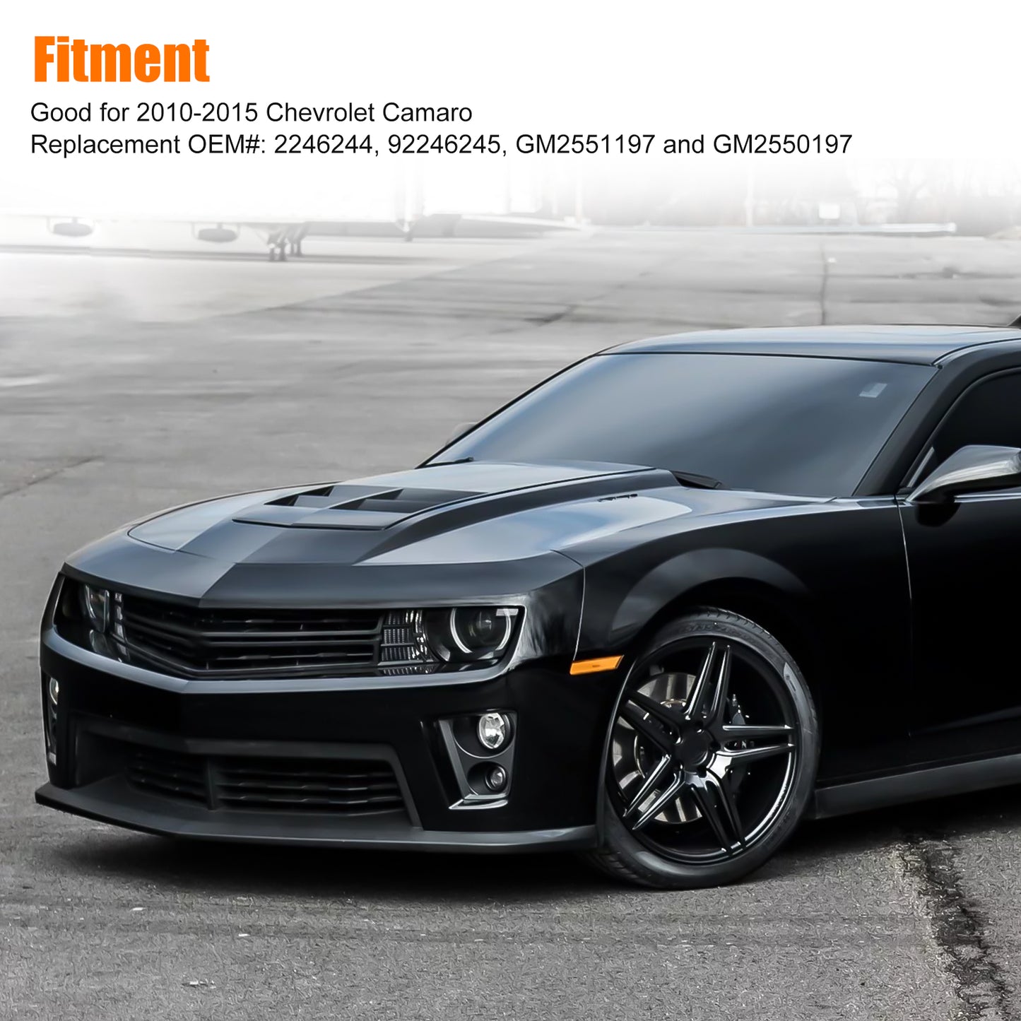 Amber Lens Front Side Marker Signal Lights Reflectors for Chevrolet Camaro 2010-2015 – High-Quality PC Lens,Easy Installation,Replace GM2551197 GM2550197(bulbs/adapters are NOT included)