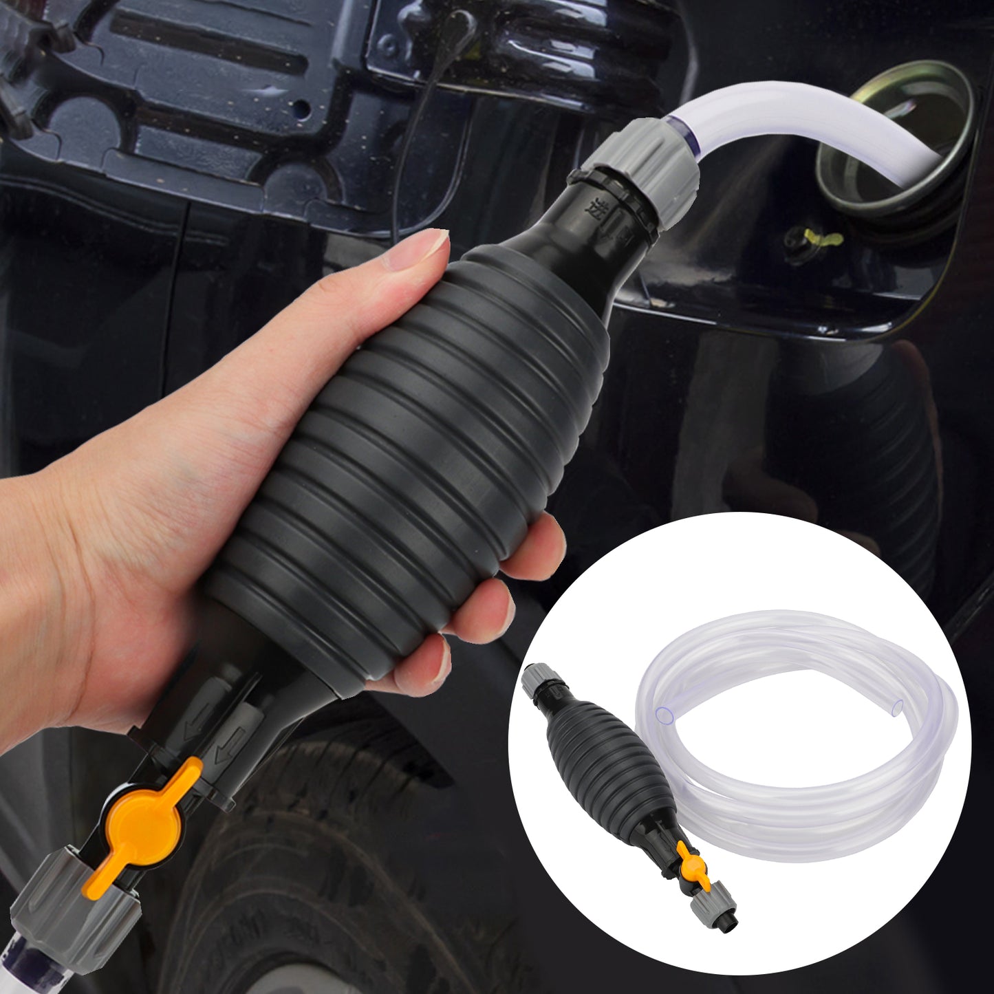 9.8FT Premium Syphon Pump Hose - Effortless Liquid Transfer for Vehicles, Boats, and Equipment ,Durable Hose for Gasoline, Diesel, Oil, Water,Leak-Free Design, Easy to Use,Ideal for Home and Professional Use