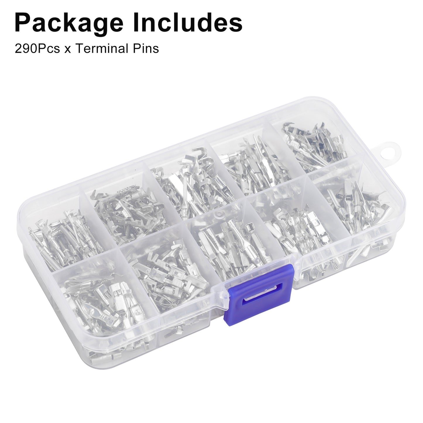 290 Pcs Car Electrical Wire Terminal Kit - Auto Connector 1/1.5/1.8/2.2/2.8/3.5mm Auto Electric Connector Plug Removal Male Female Crimp Automotive Plug Pins