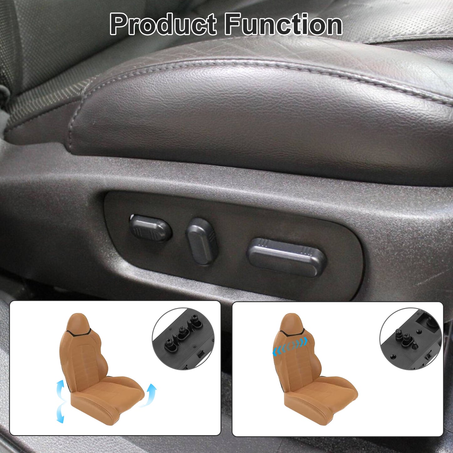 9L3Z14A701FA Front Right Passenger Side Power Seat Switch - 12-Pin Connector, 10-Way Circuit, Durable ABS,Compatible with Ford 2006-2019, Lincoln 2006-2019, Mercury 2006-2011, Replaces 9L3Z14A701FA, DE9Z14A701BA, SW7337