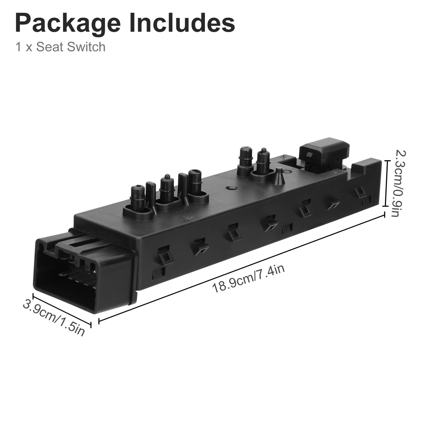 9L3Z14A701FA Front Right Passenger Side Power Seat Switch - 12-Pin Connector, 10-Way Circuit, Durable ABS,Compatible with Ford 2006-2019, Lincoln 2006-2019, Mercury 2006-2011, Replaces 9L3Z14A701FA, DE9Z14A701BA, SW7337