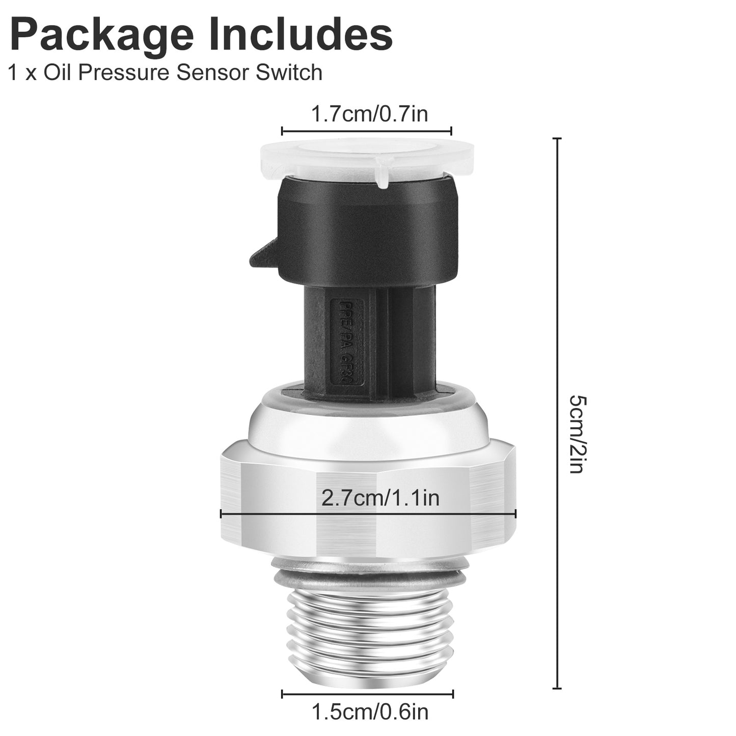 Engine Oil Pressure Sensor Switch - Compatible with Buick, Cadillac, Chevrolet, GMC, Hummer, Isuzu, Pontiac, Saab ,Part Numbers 12616646, D1846A, 12677836, 12573107