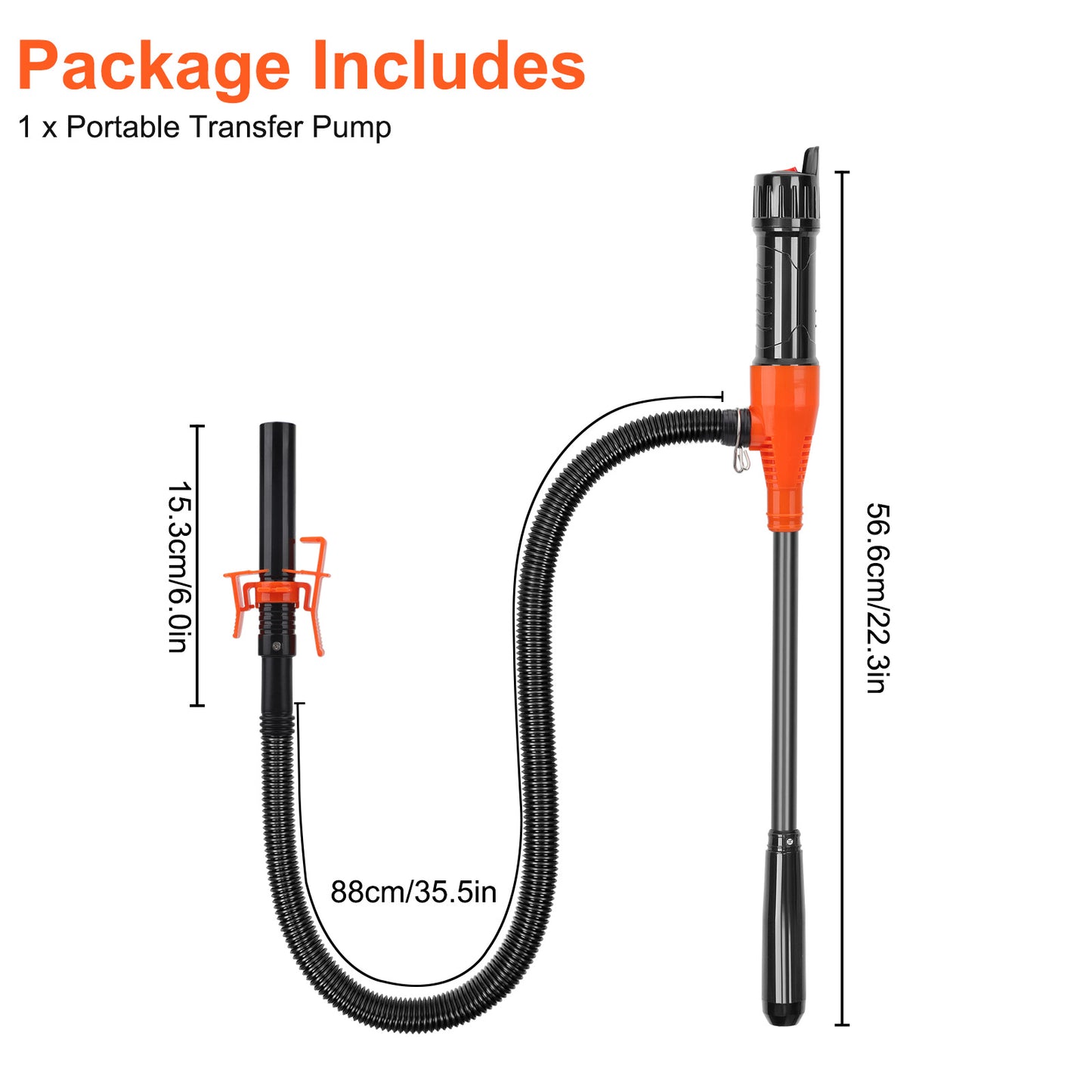 Portable Electric Siphon Pump - Battery Operated Pump for Gas,Fuel,Diesel, Water Transfer 2.6 GPM Flow Oil Extractor,Multi-Use Siphon Fuel Transfer Pump