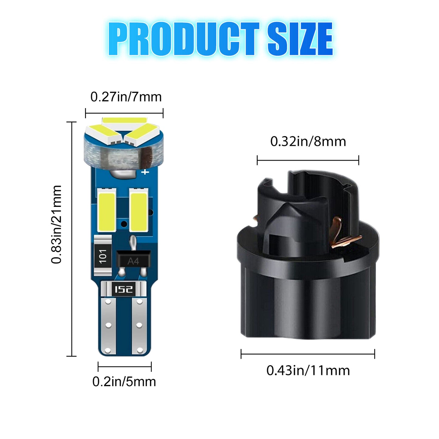 10pcs Car T5 LED Instrument Panel Light Bulbs - 7-SMD 4014 Chipset, High Brightness, Replacement for T5 17 18 27 37 58 70 73 74 79 85 86 2721 PC74 PC37 PC118,Includes Sockets(Red)