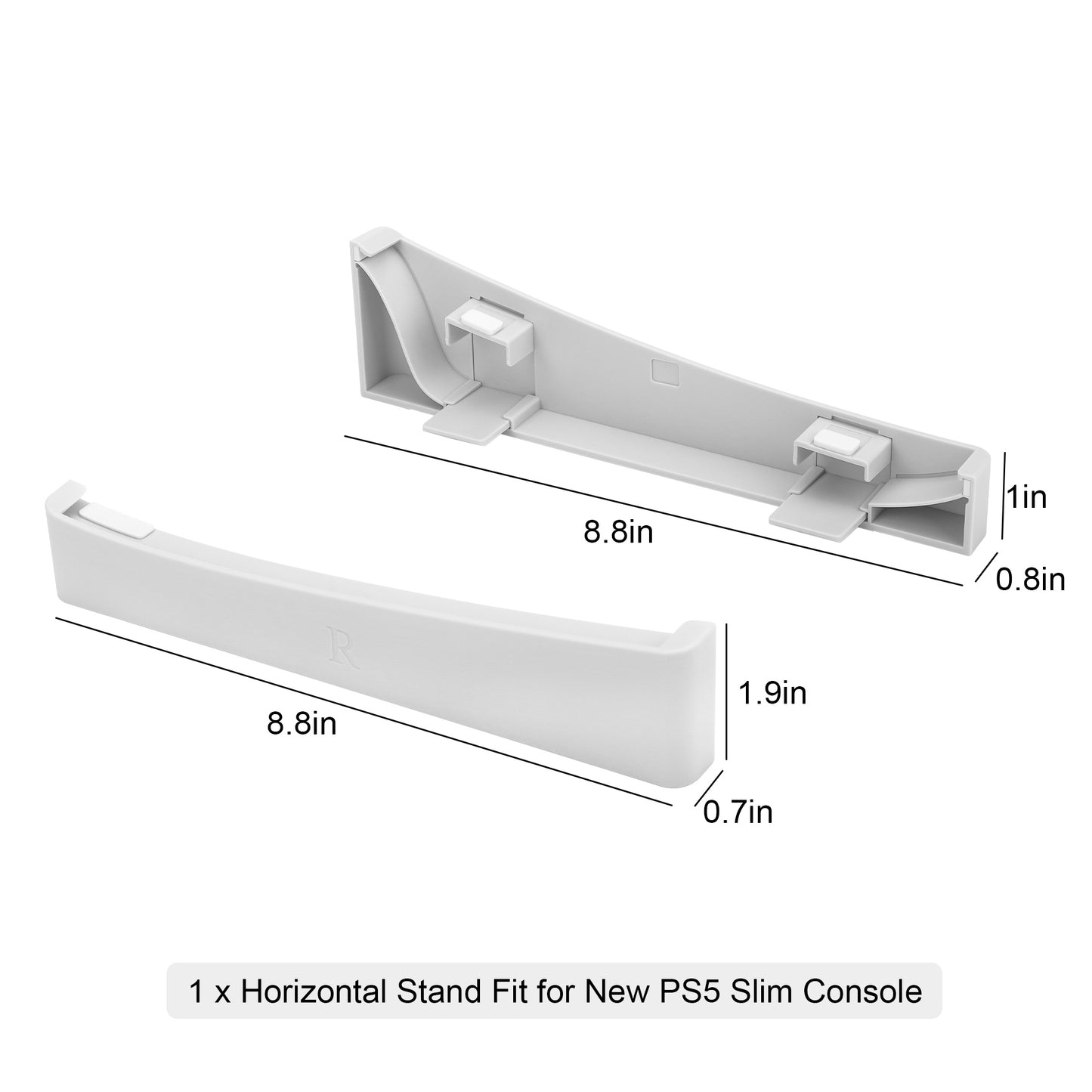 For PS5 Slim Ultra-Stable Horizontal Stand - Compatible with Disc & Digital Editions, White ABS Anti-Slip Base with Superior Heat Dissipation (White)