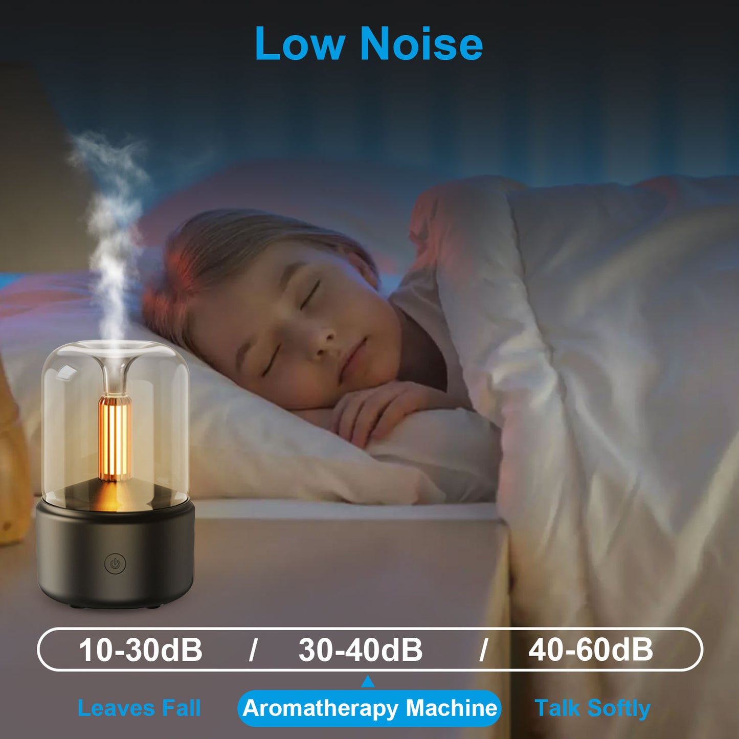 120ml Ultrasonic Aromatherapy Diffuser & Humidifier - With Warm Light and Auto Shut-Off - Perfect for Home and Office (Black)