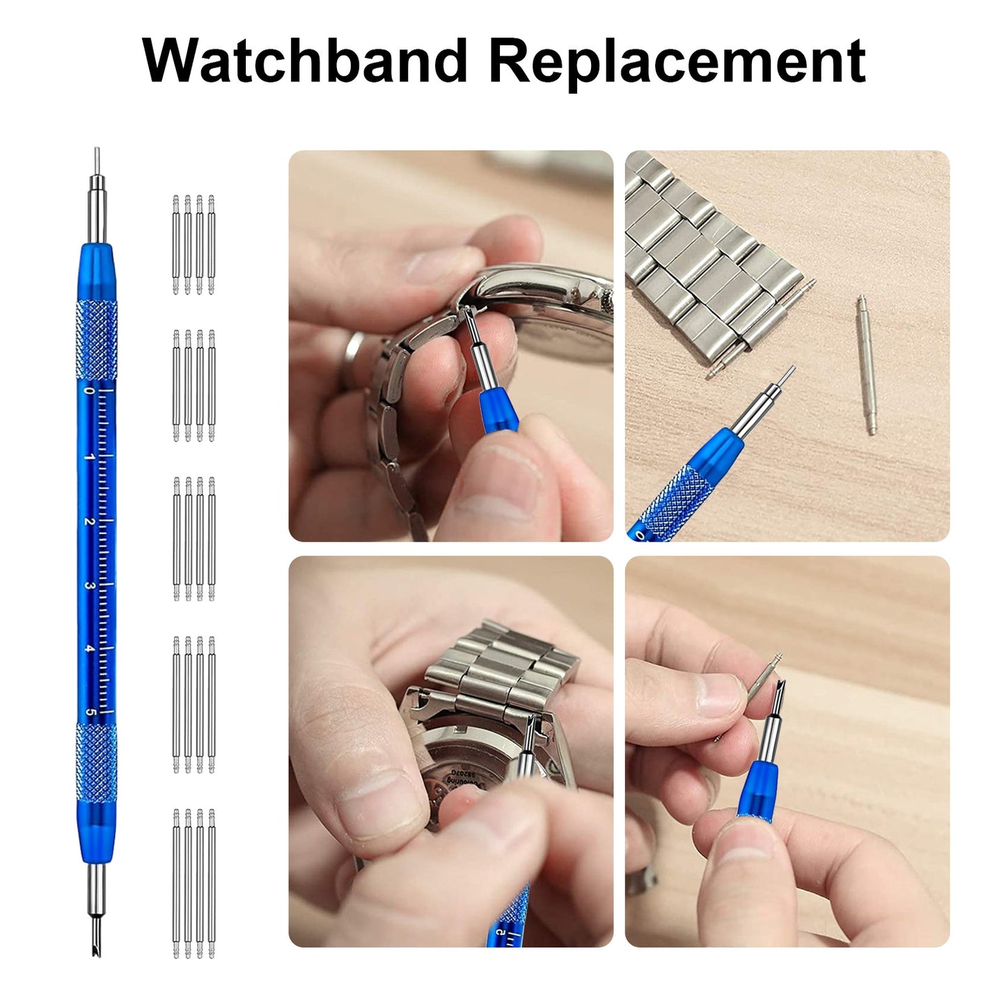 74 Pcs Watch Repair Tool Kit - for Watch Battery Replacement & Watch Link Removal and Resizing & Watch Opener, Watch Repair Screwdriver Set, Watch Wrench Back Remover, Watch Cleaning, Spring Bar Tool