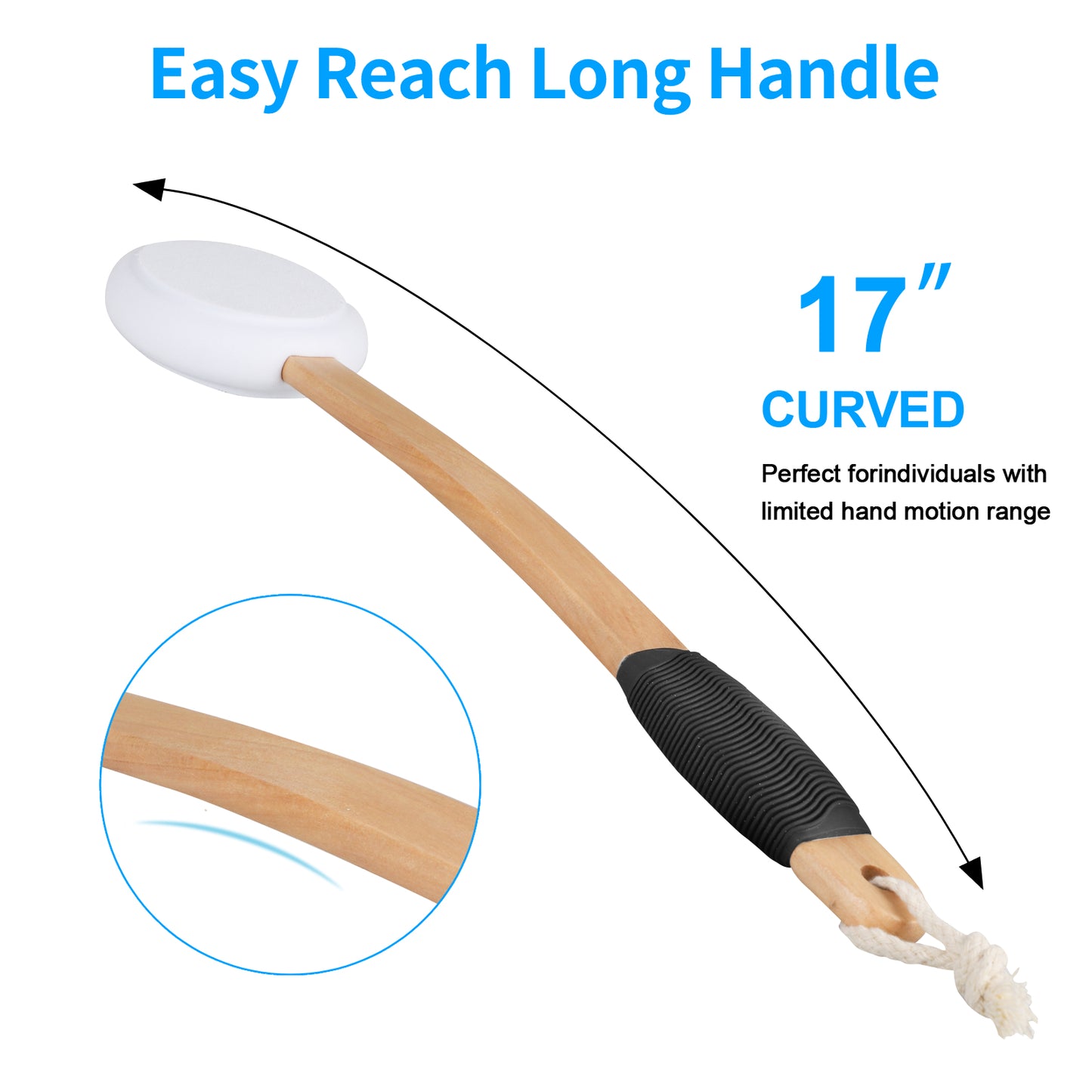 Long Handle Lotion Applicator - With 4 Replaceable Pads Perfect For Lotions, Sunscreens, Body Washes and More (White)