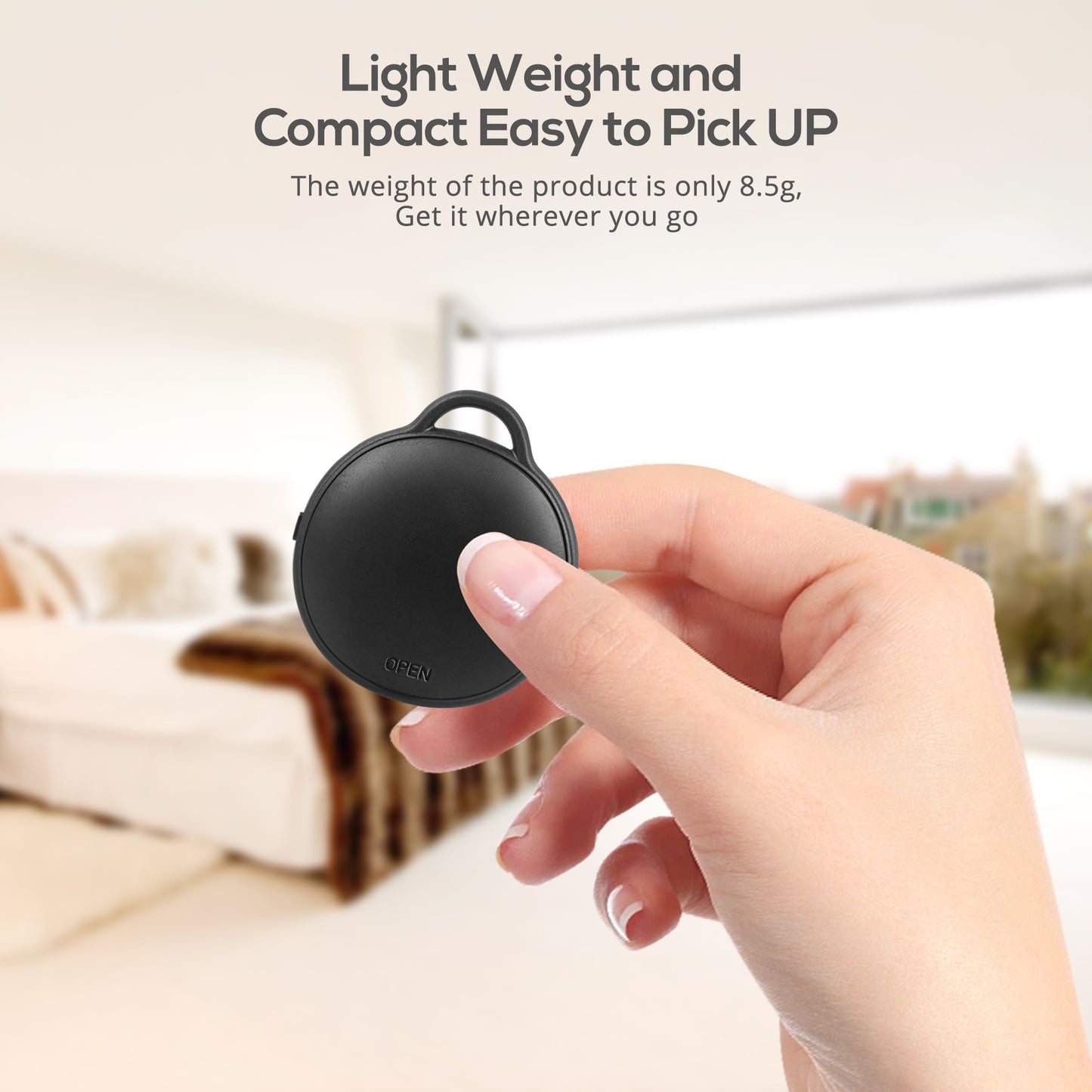 MVTAG Waterproof Bluetooth Tracker and Item Locator - Compatible with iOS Find My App - Replaceable Battery,Ideal for Keys, Bags, and Personal Items (Black)