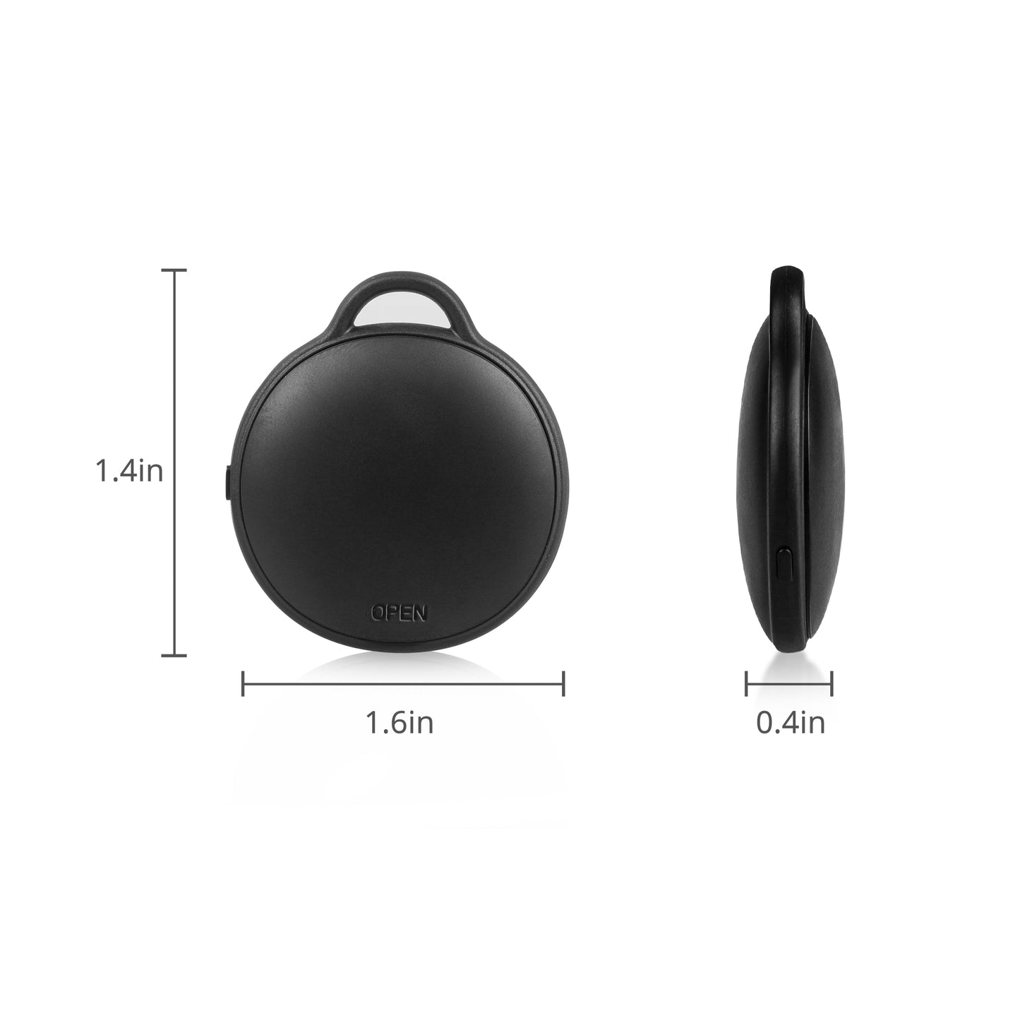 MVTAG Waterproof Bluetooth Tracker and Item Locator - Compatible with iOS Find My App - Replaceable Battery,Ideal for Keys, Bags, and Personal Items (Black)