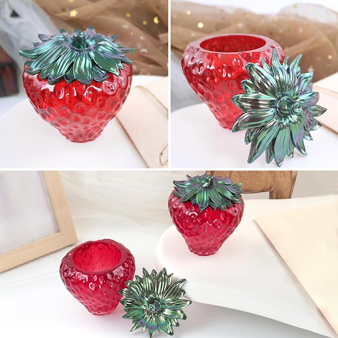 Strawberry Jar Silicone Resin Mold - DIY Strawberry Jar Resin Molds with Lid,Silicone Epoxy Mold for Storage Bottle,Candle Holder,Candy Container,Trinket Box,Soap Making,Home Decoration