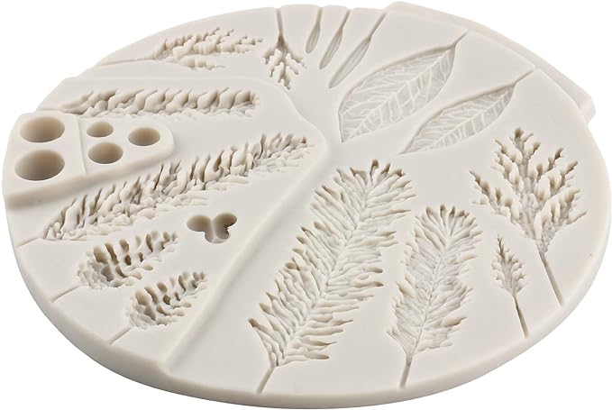 Christmas Leaf Foliage Silicone Resin Mold - DIY Handmade Resin Tools,Resin Making Crafts For Cake Decorating Cupcake Topper Candy Chocolate Decorating Tools