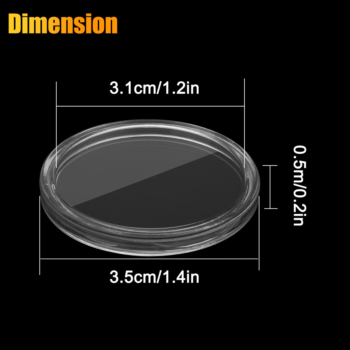 100Pcs 31mm Coin Holder Capsules - Durable Round Coin Holders Containers for Collectors