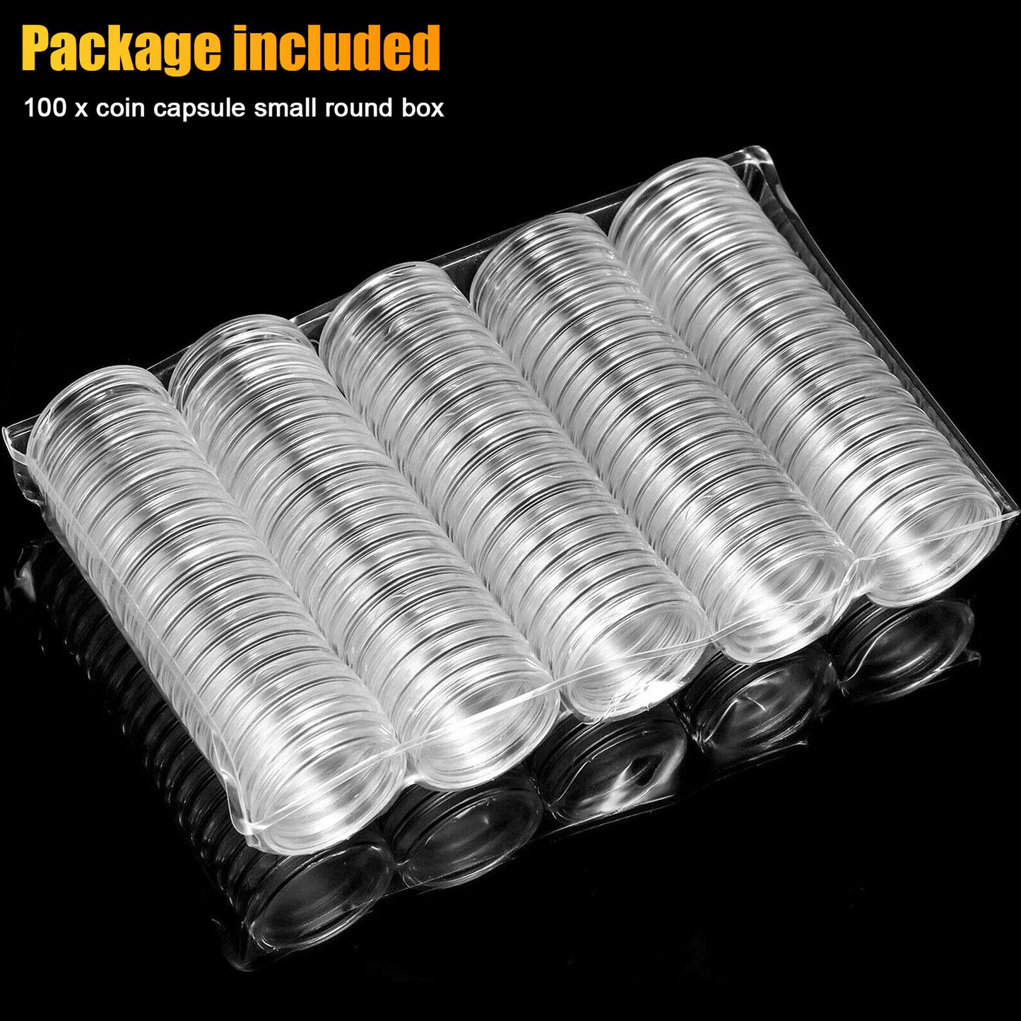 100Pcs 31mm Coin Holder Capsules - Durable Round Coin Holders Containers for Collectors