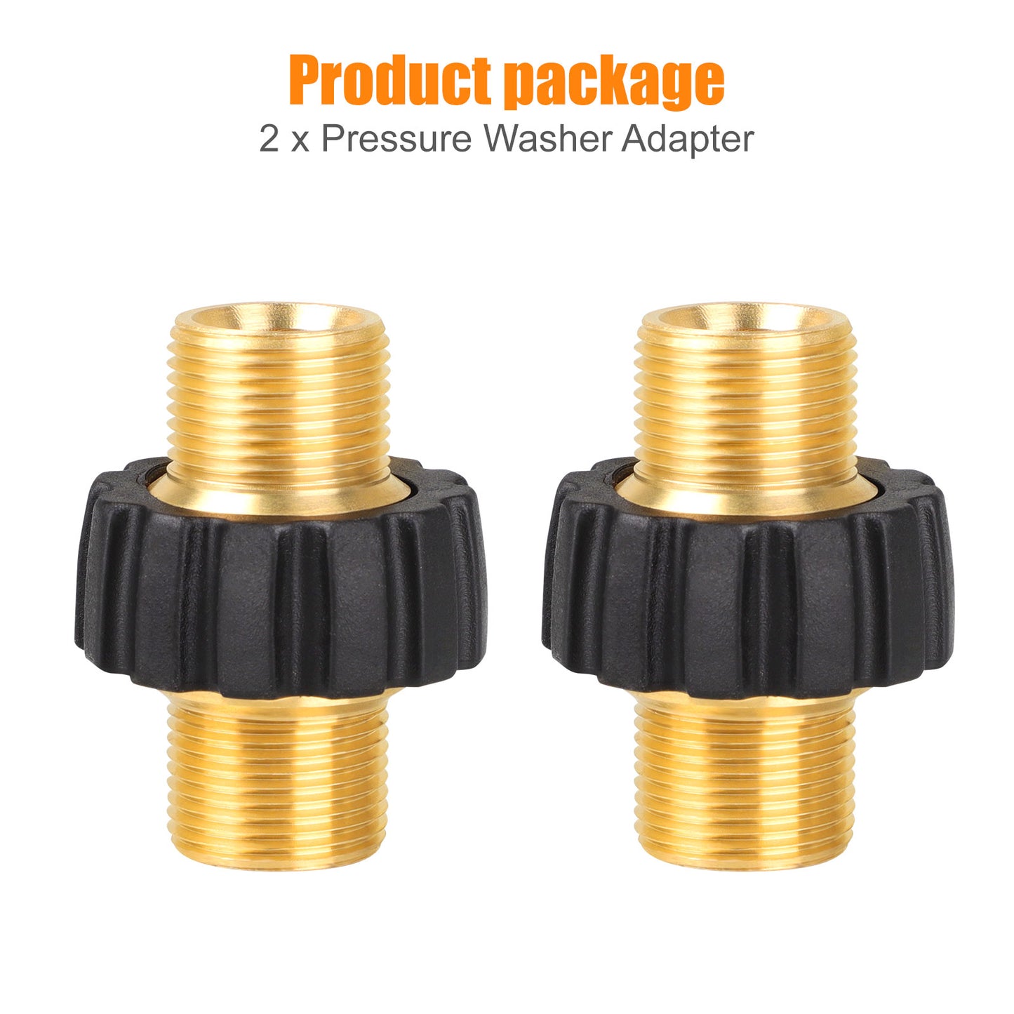 2Pcs Pressure Washer Adapter - M22-14mm Male Fitting to Male Swivel,5000 PSI Pressure Washer Hose Thread Kit,Quick Connect Removable Shell