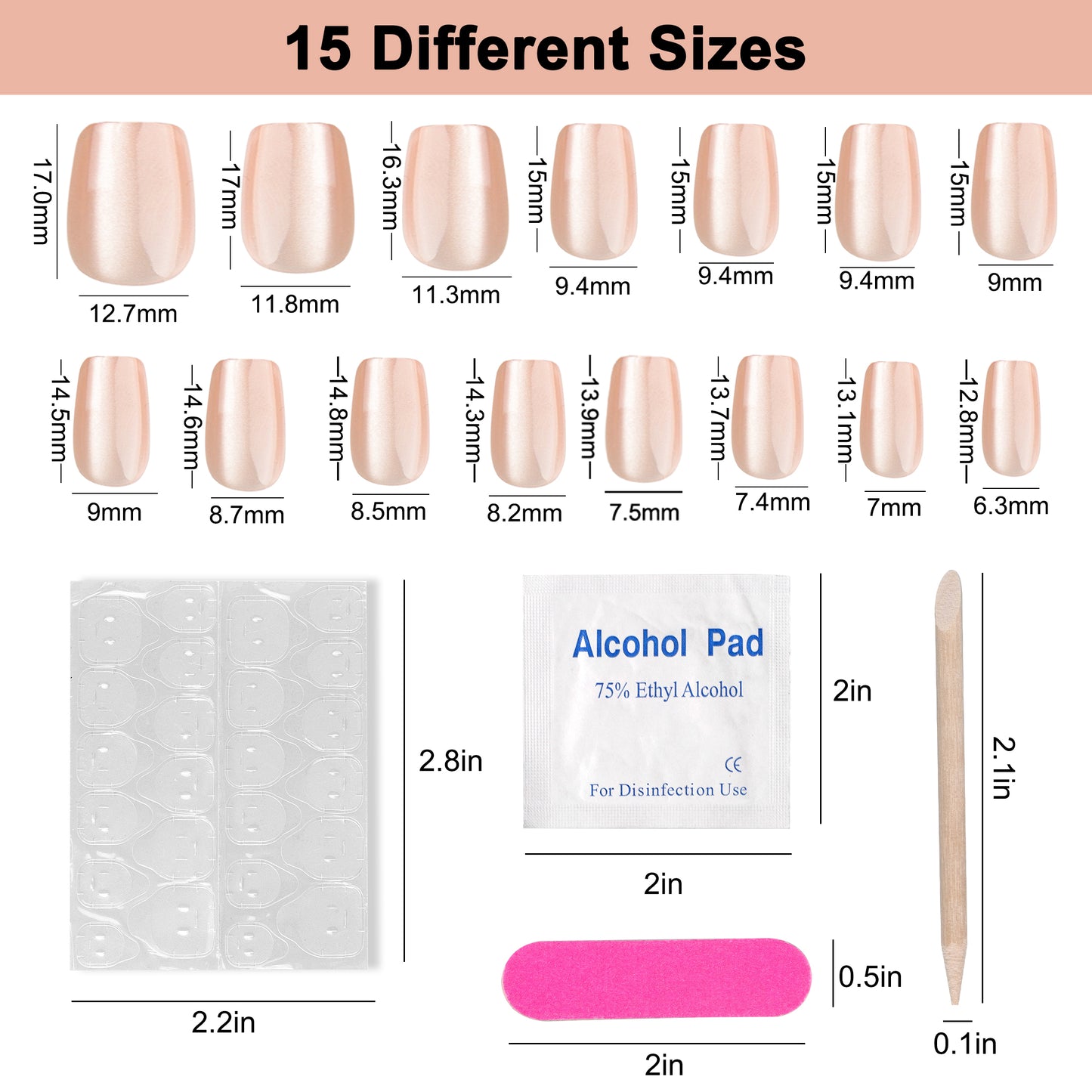 30Pcs DIY Nude Cat Eye Nail Patch Set - Pink Press on Nails Short Fake Nails,Full Cover nail patch False Nails for Women Nail Art Supplies