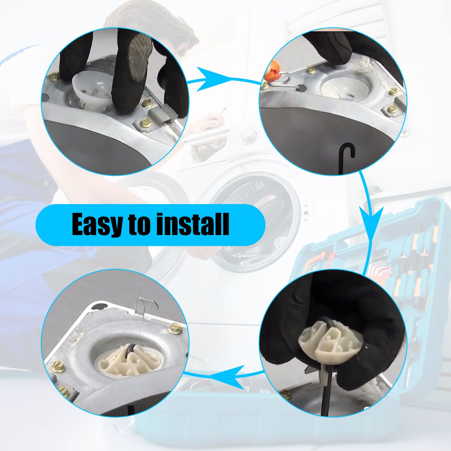 4PCS W10780048 Washer Suspension Rod Kit - Reduce Vibrations, Eliminate Noises,Compatible with Various Models, Including W10780045 ,4282746, AP5971396, PS11703288