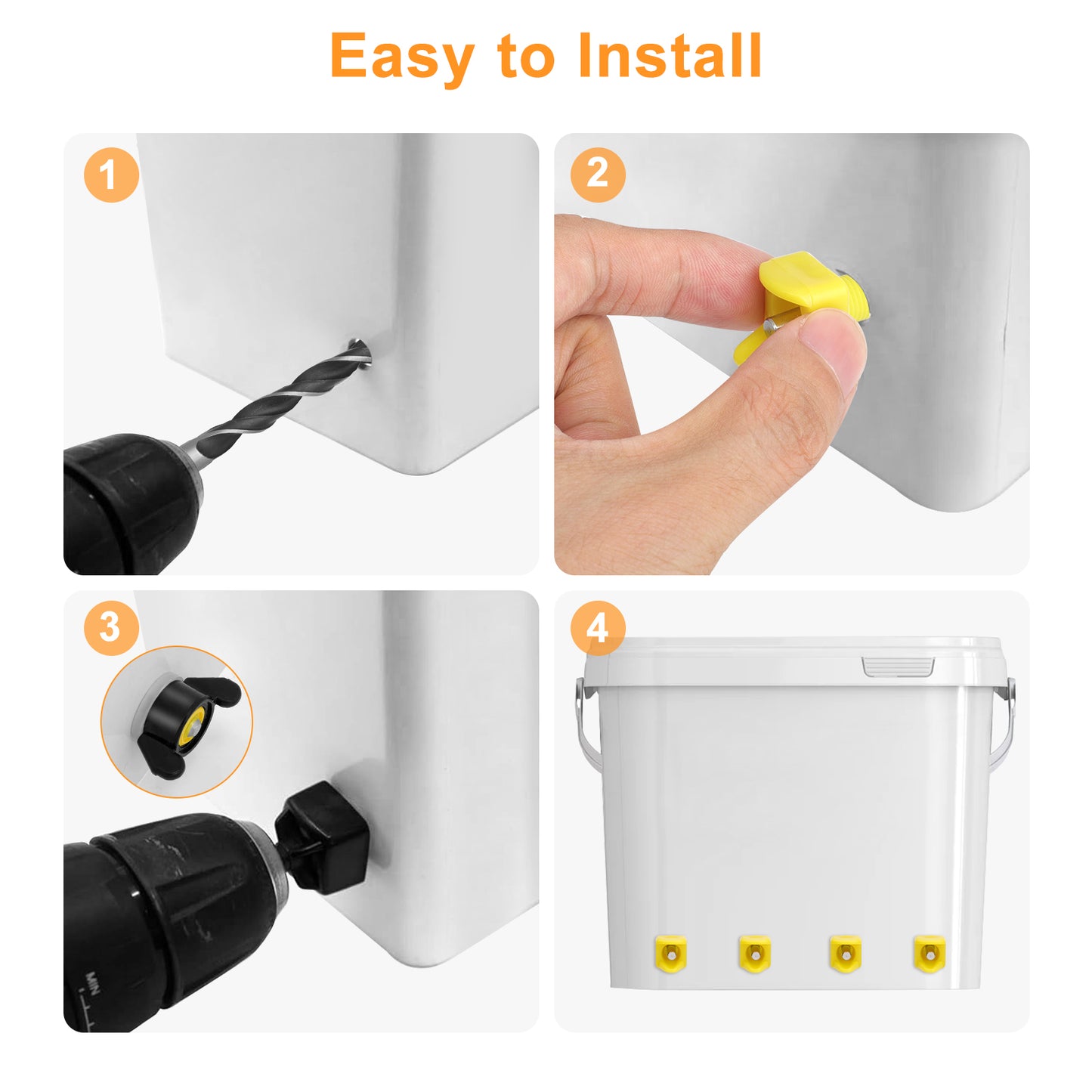 15 Pcs Chicken Nipple Waterer with Drill Bits - Anti-Leak Automatic Water System for Poultry,Horizontal Side Mount includes Drill Bit & Installation Tool