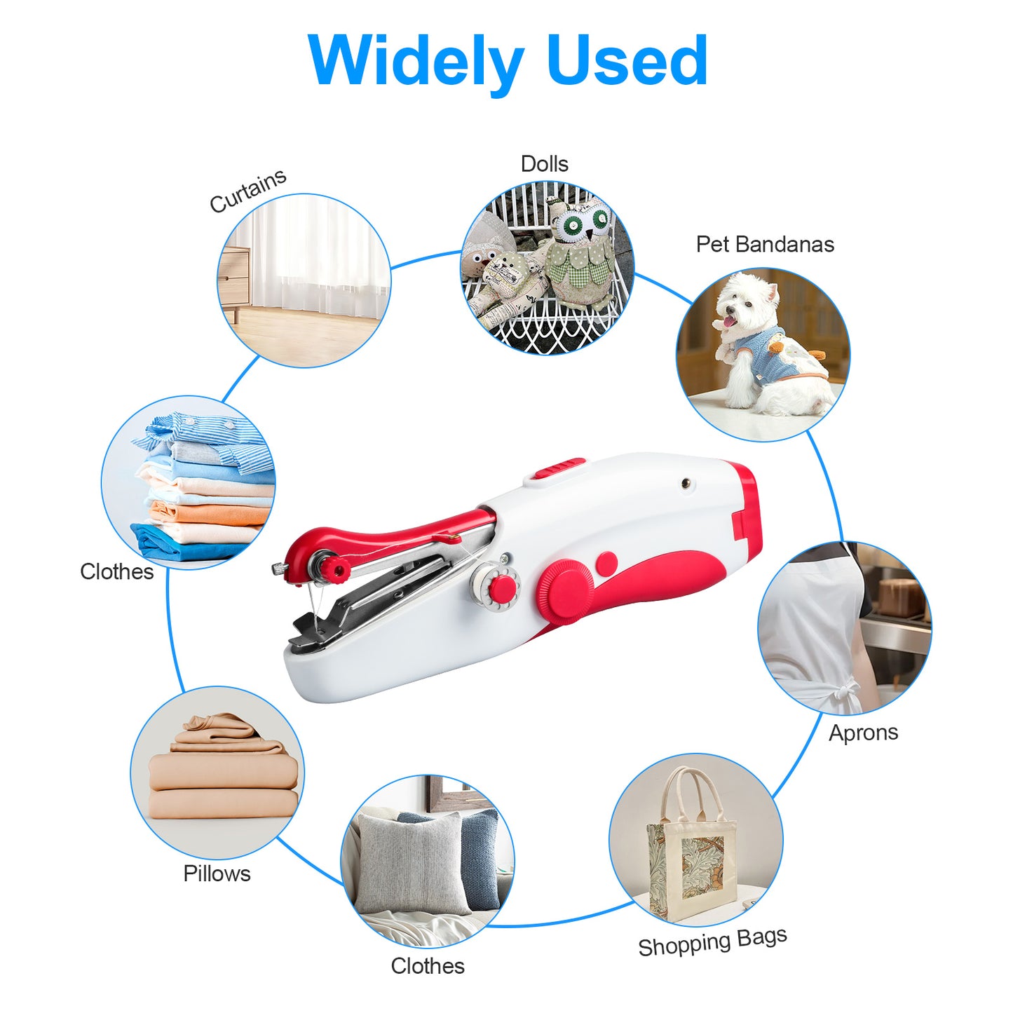 27 Pcs Handheld Sewing Machine Kit - Mini Portable Electric Sewing Machine for Beginners & Adults – Fast Stitch for Clothes, Fabrics, Curtains, DIY Home & Travel