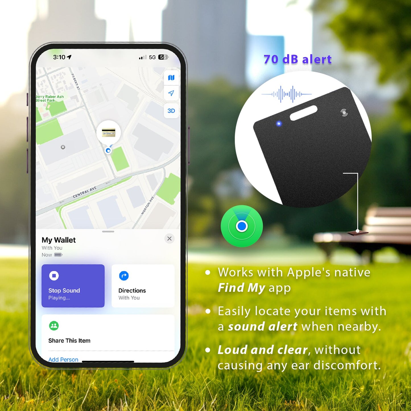 CELECTIGO Smart Wallet Tracker Card - Ultra-Thin iOS Find My Compatible, Wireless Charging, Credit Card Sized SmartCard Tracker for Wallets and Passports
