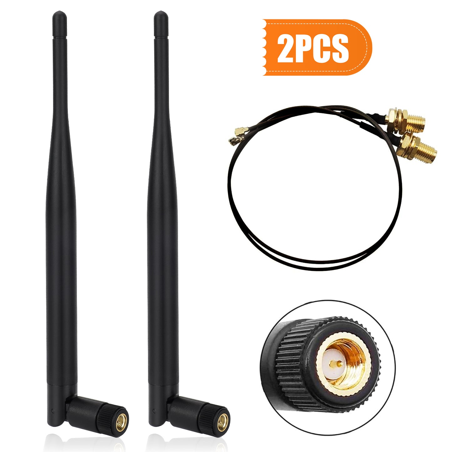 2 Pack 915MHz LoRa Antenna 4dBi Gain with U.FL to SMA Female Extension Cable - Ideal for LoRa IoT Applications like ESP32 OLED LoRa Board