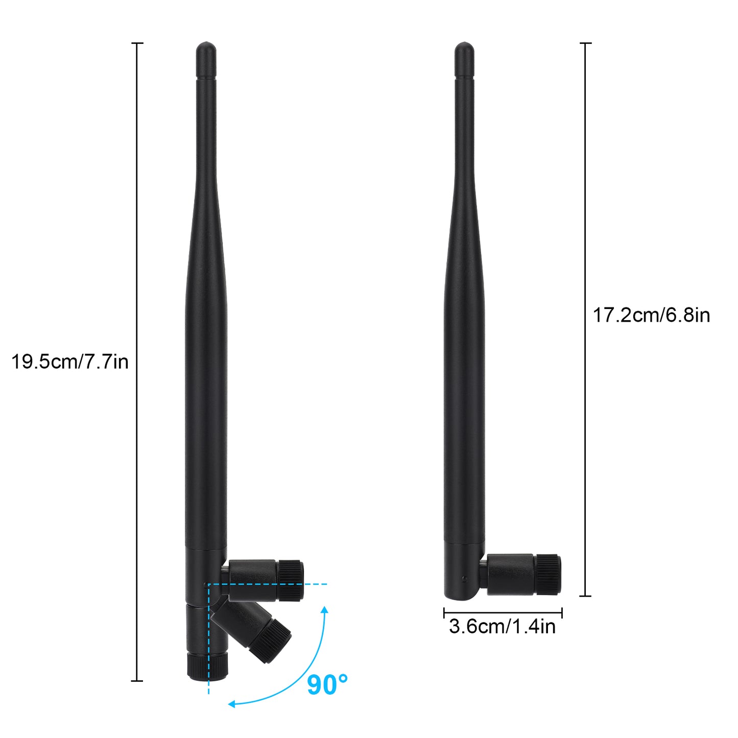 2 Pack 915MHz LoRa Antenna 4dBi Gain with U.FL to SMA Female Extension Cable - Ideal for LoRa IoT Applications like ESP32 OLED LoRa Board
