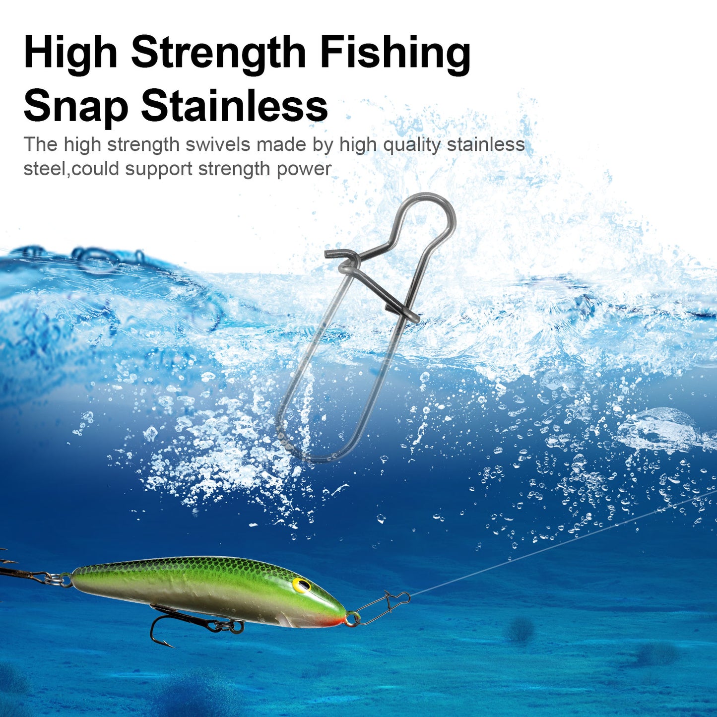 200 Pack Duo Lock Snaps - Quick Change Black Nickel Plated Stainless Steel Fishing Snap Clips