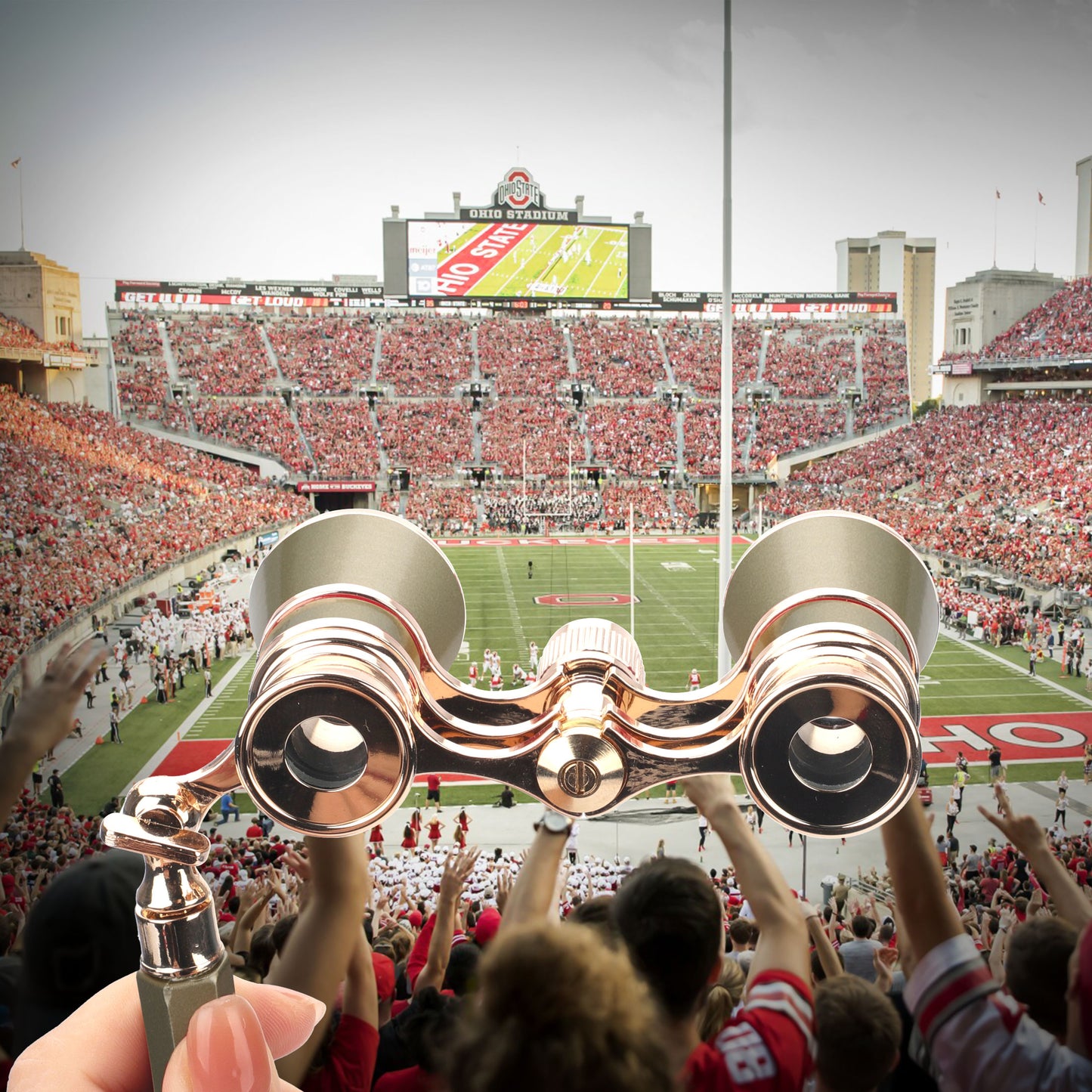 3x25 Classic Foldable Opera Glasses Binocular - Portable Retro Design Metal Body with Handle,Optical Lens Theatre Telescope great Gifts (Golden)