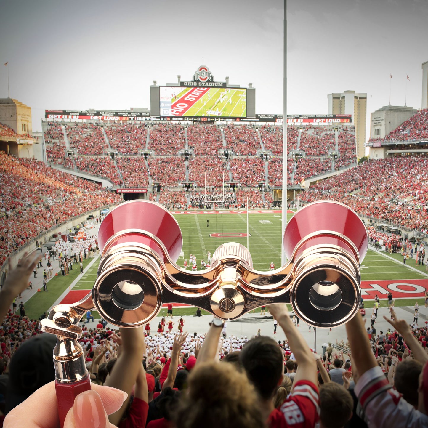 3x25 Classic Foldable Opera Glasses Binocular - Portable Retro Design Metal Body with Handle,Optical Lens Theatre Telescope great Gifts (Red)