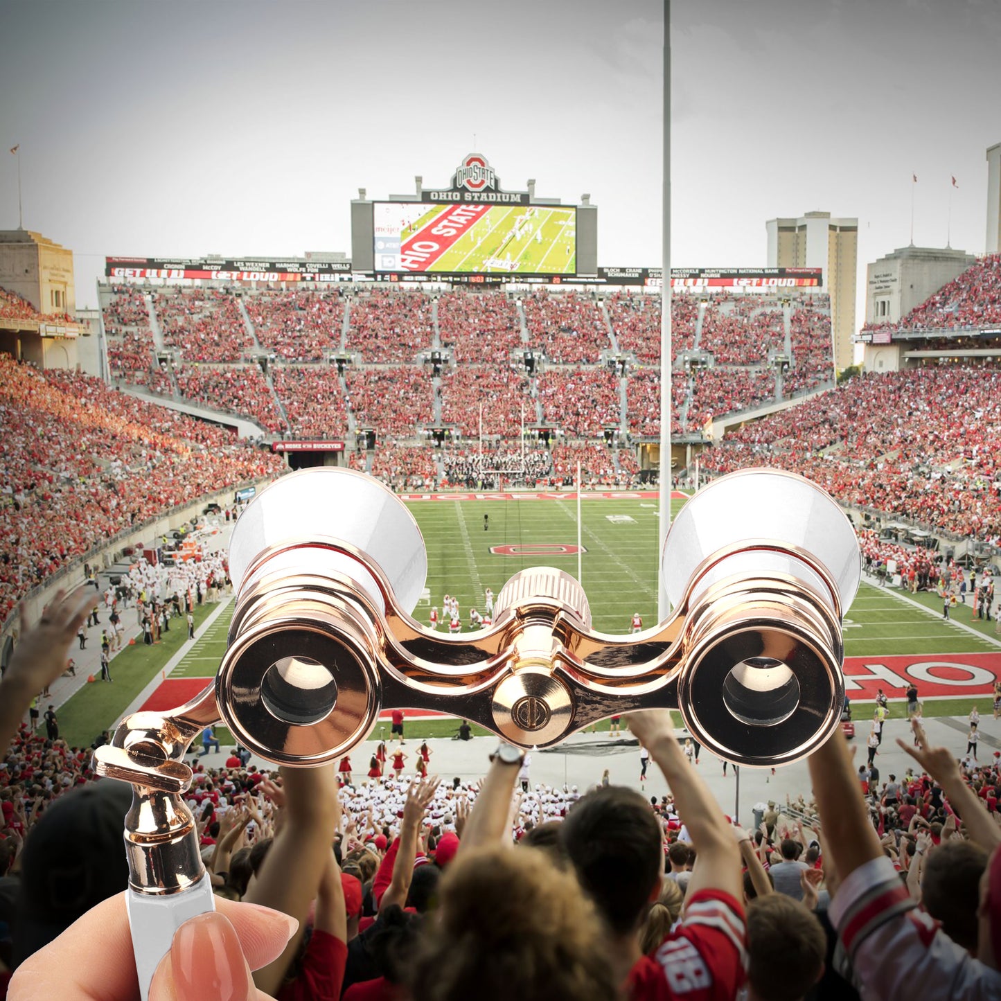 3x25 Classic Foldable Opera Glasses Binocular - Portable Retro Design Metal Body with Handle,Optical Lens Theatre Telescope great Gifts (White)