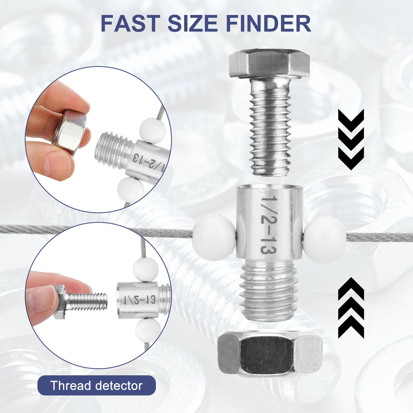 26 Pcs Nut and Bolt Thread Checker Set - 14 Inch & 12 Metric Sizes for Quick Identification Nuts Bolts or Metric Verifying The Size