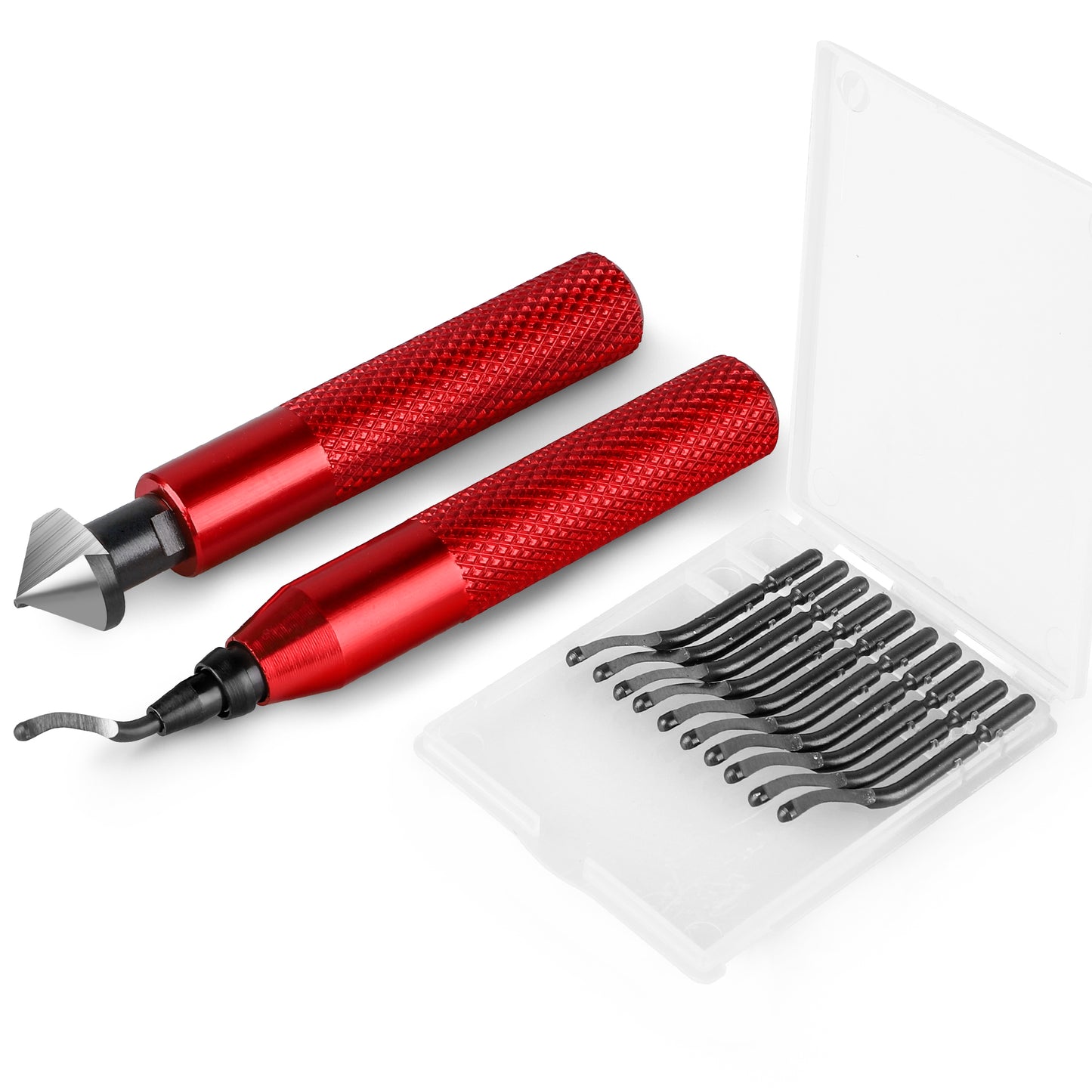 Deburring Tool Kit with 10 Extra Blades & Countersink Hand Reamers - Burr Remover, Burr Edges Removing Hand Tool for Metal Copper Resin PVC Pipes Plastic, Plumbing & 3D Printing Burr Removal Reamer Tool