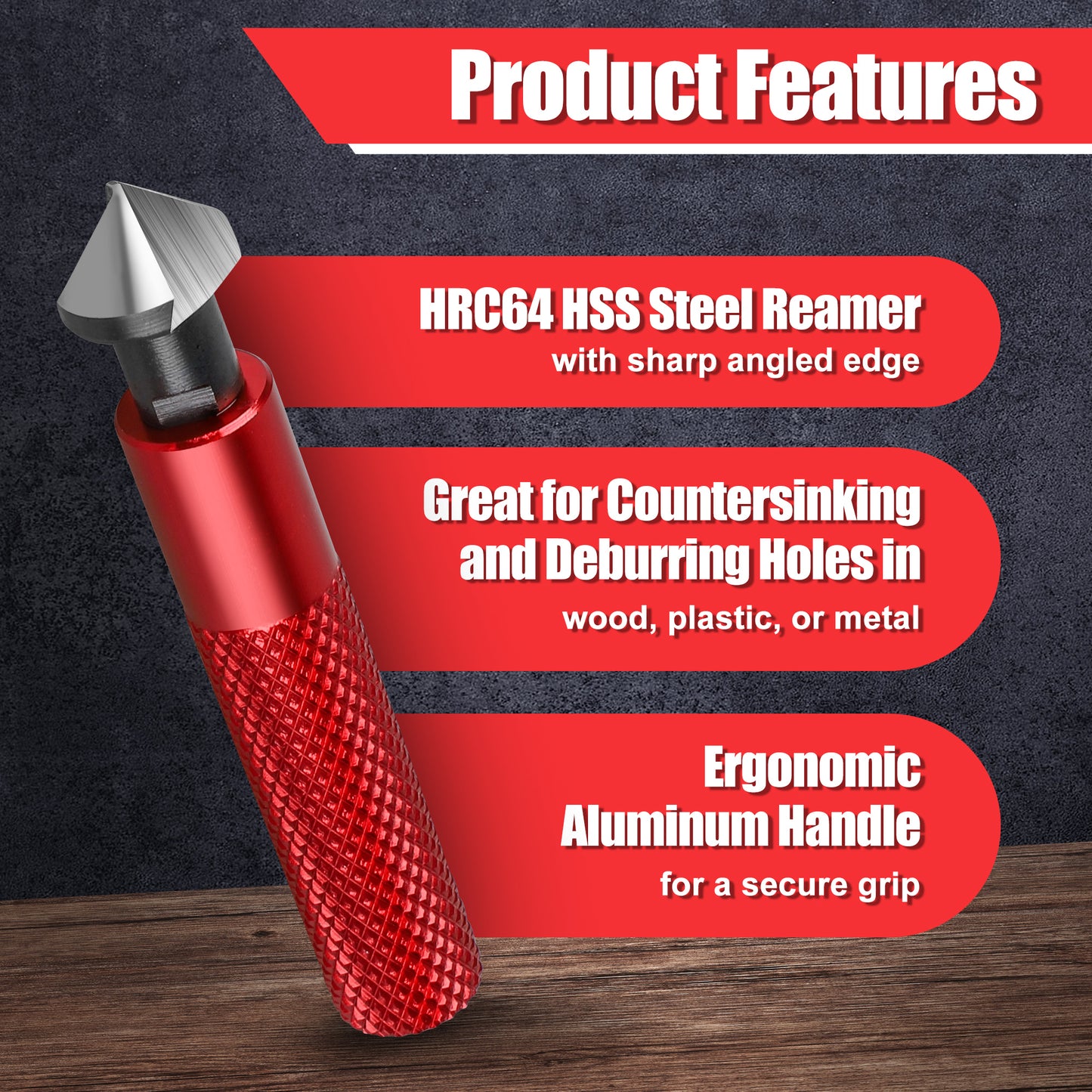 Deburring Tool Kit with 10 Extra Blades & Countersink Hand Reamers - Burr Remover, Burr Edges Removing Hand Tool for Metal Copper Resin PVC Pipes Plastic, Plumbing & 3D Printing Burr Removal Reamer Tool