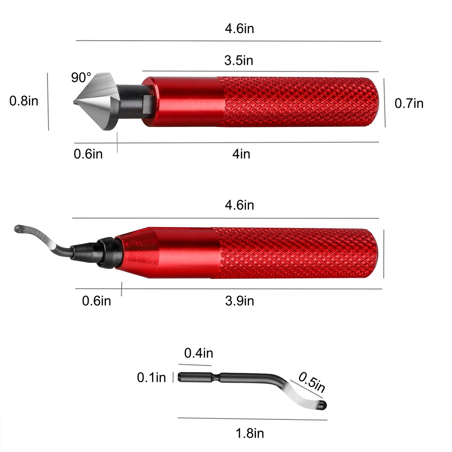 Deburring Tool Kit with 10 Extra Blades & Countersink Hand Reamers - Burr Remover, Burr Edges Removing Hand Tool for Metal Copper Resin PVC Pipes Plastic, Plumbing & 3D Printing Burr Removal Reamer Tool