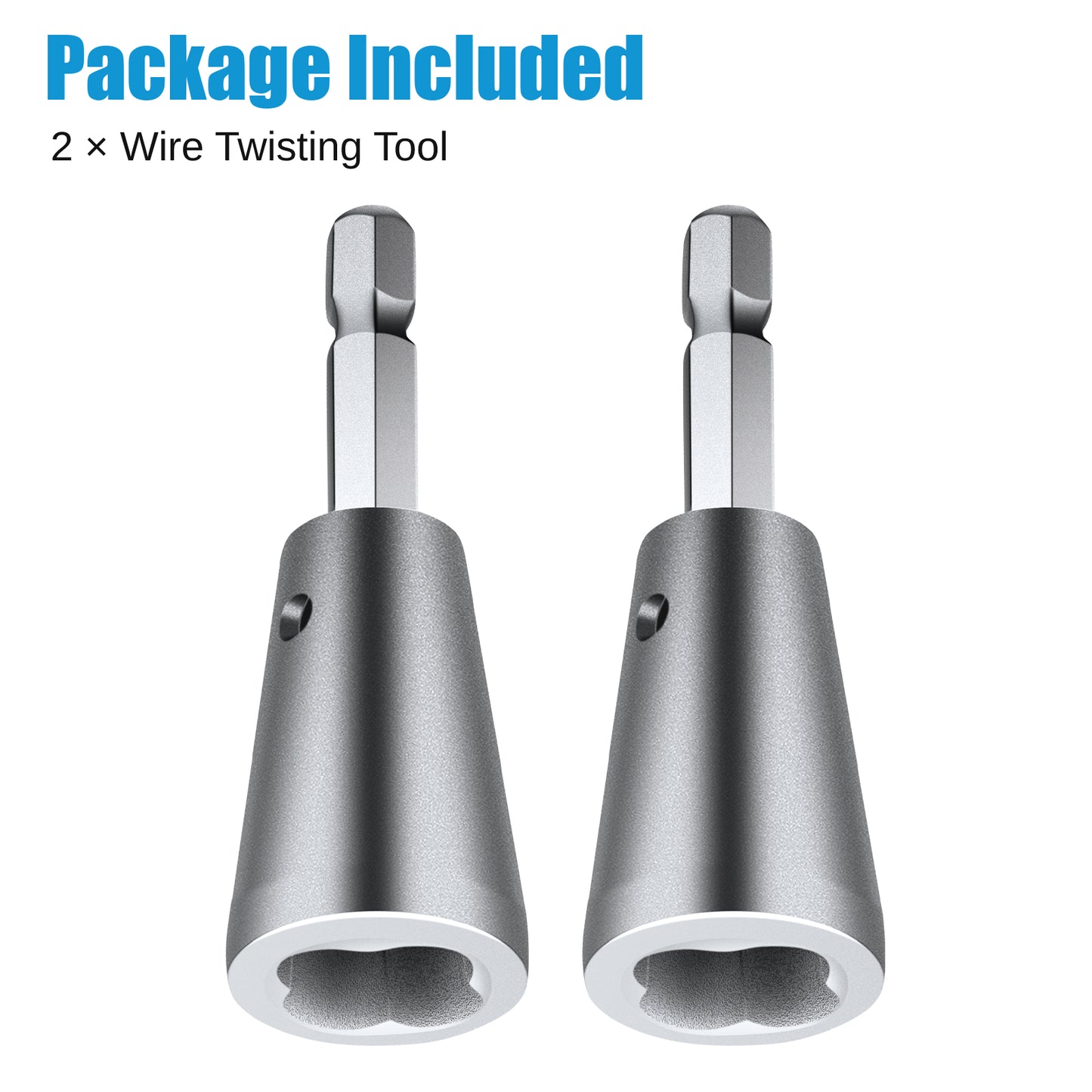 2PCS Wire Twisting Tool Set - Aluminum Alloy Construction Enhanced Precision & Durability,1/4 hex Shank Compatible with Electric Drills,for 2.5/4/6mm² Wire