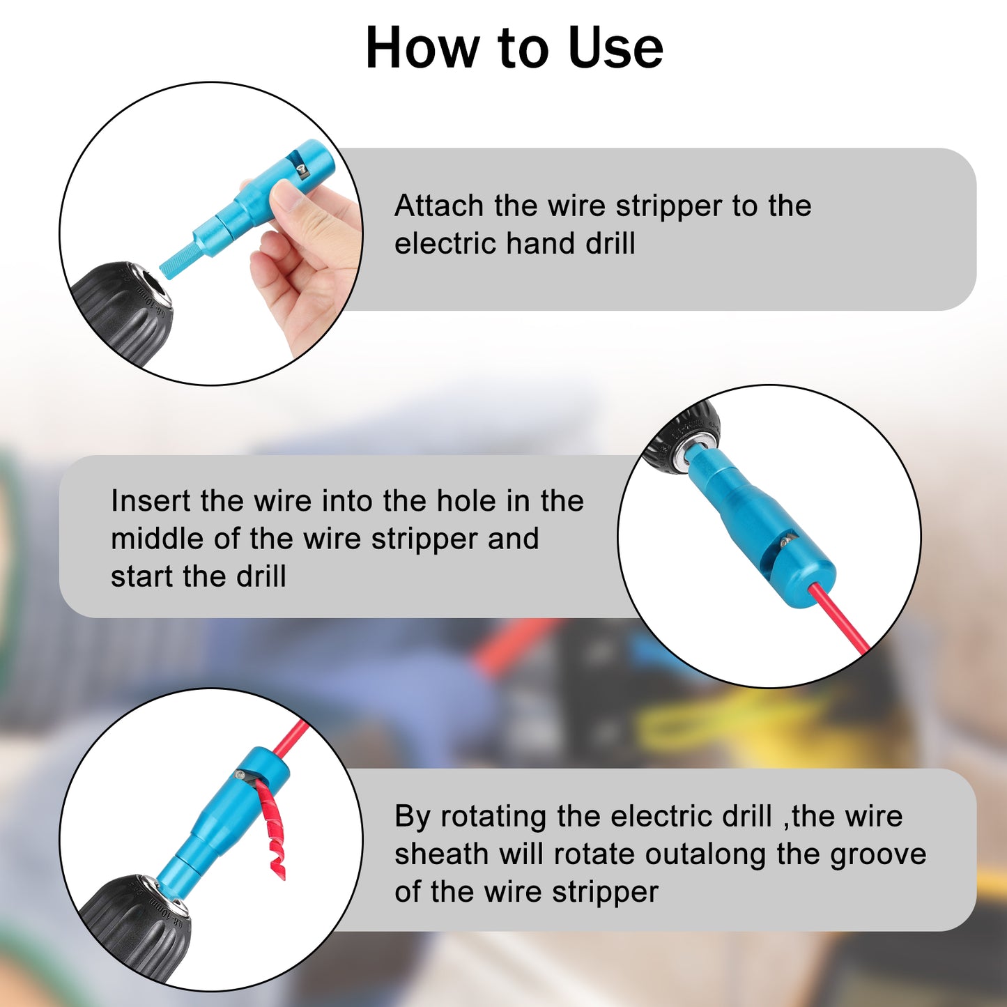 Aluminum Alloy Cable Twisting Stripping Tool – Compact Electric Drill Compatible Tool for Efficient Wire Stripping, Screwdriving & More, Essential Electrician's Accessory Kit(2.5-4 Square Meters Universal)