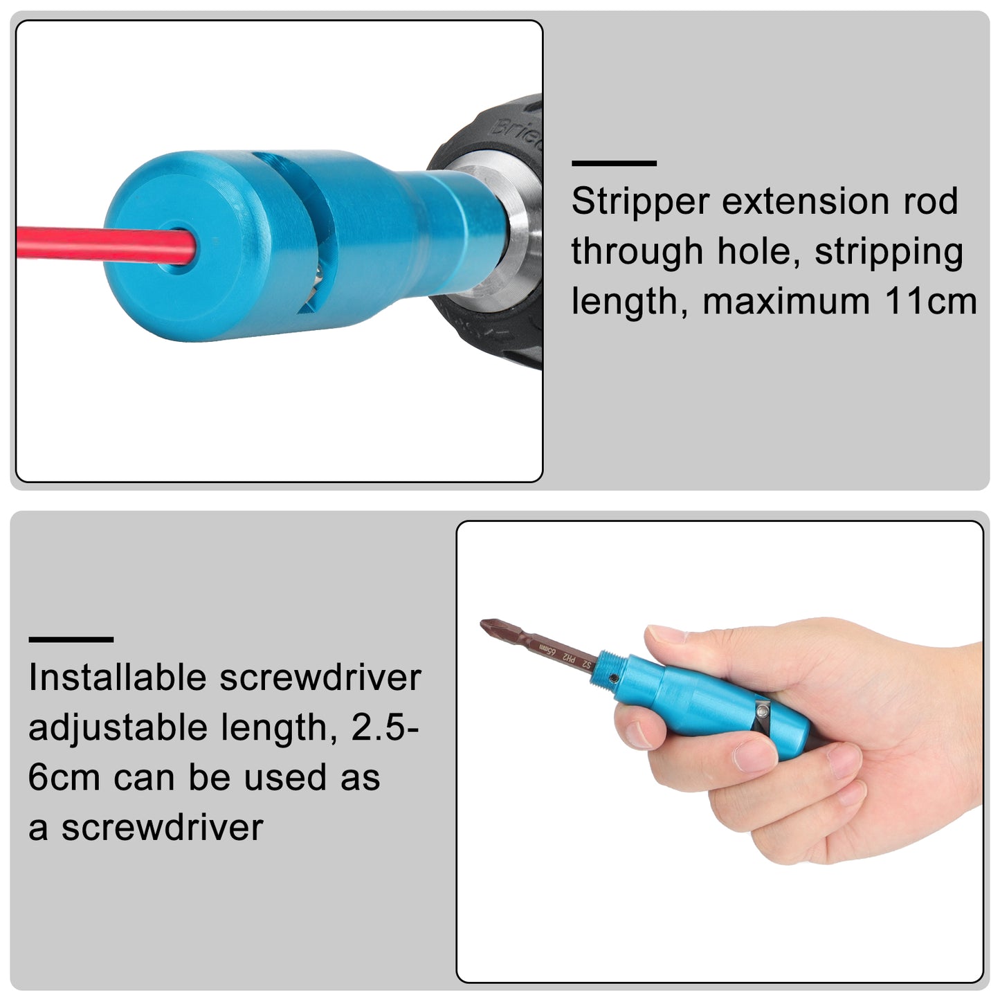 Aluminum Alloy Cable Twisting Stripping Tool – Compact Electric Drill Compatible Tool for Efficient Wire Stripping, Screwdriving & More, Essential Electrician's Accessory Kit(2.5-4 Square Meters Universal)