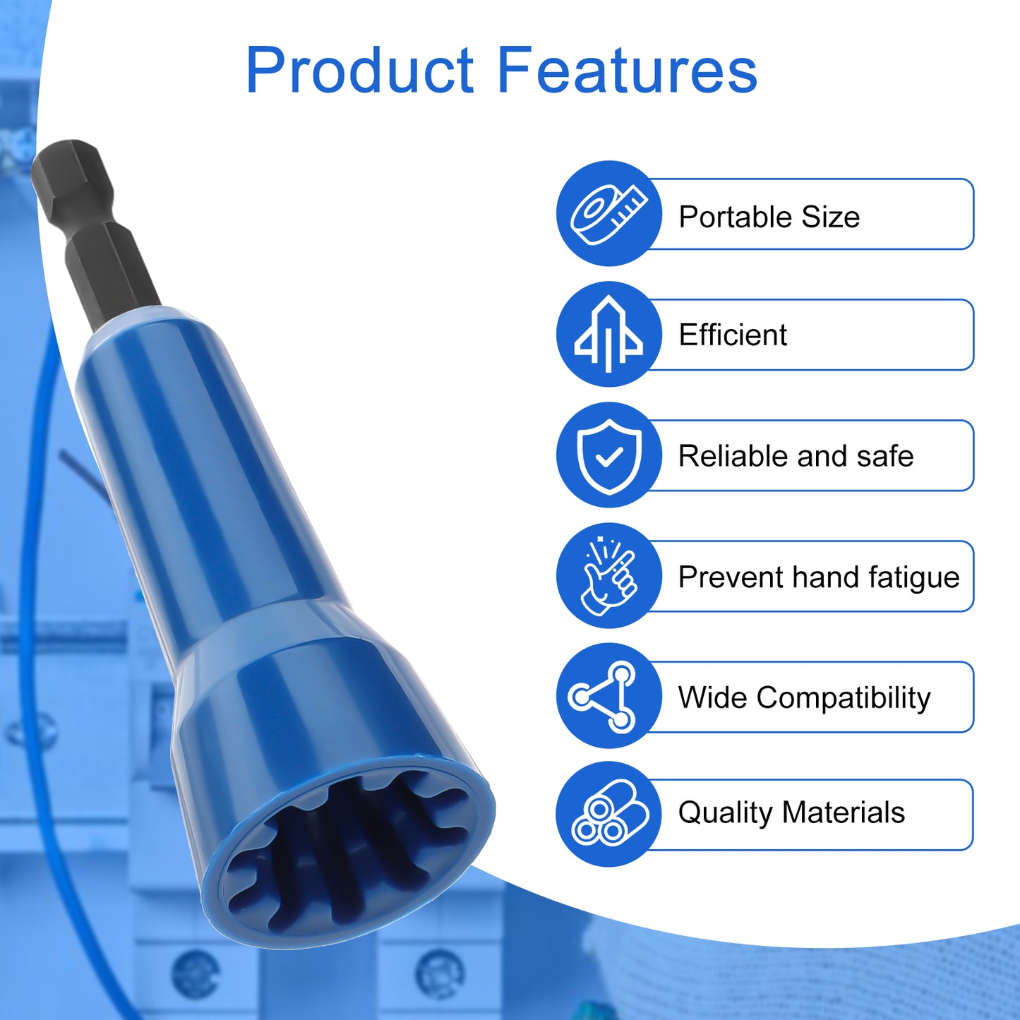 2Pcs Wire Nut Twister Set - Constructed from high-quality nylon plastic ,1/4 inch Chuck Compatible with Most Drills(Blue)