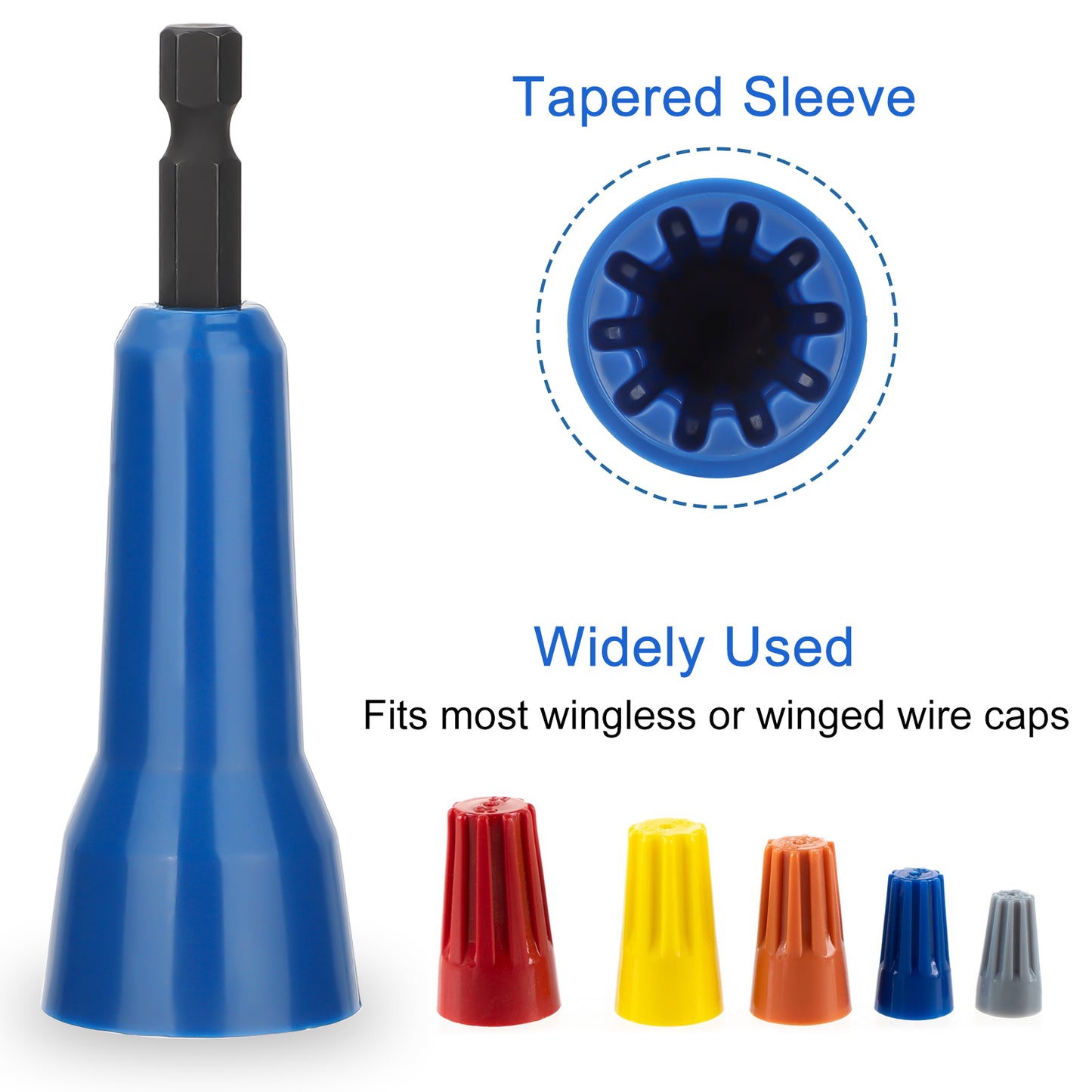 2Pcs Wire Nut Twister Set - Constructed from high-quality nylon plastic ,1/4 inch Chuck Compatible with Most Drills(Blue)