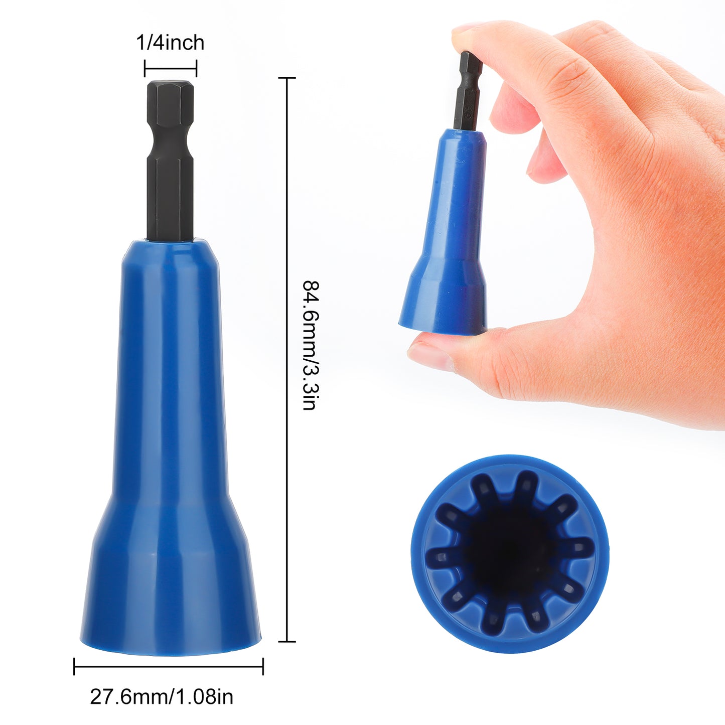 2Pcs Wire Nut Twister Set - Constructed from high-quality nylon plastic ,1/4 inch Chuck Compatible with Most Drills(Blue)